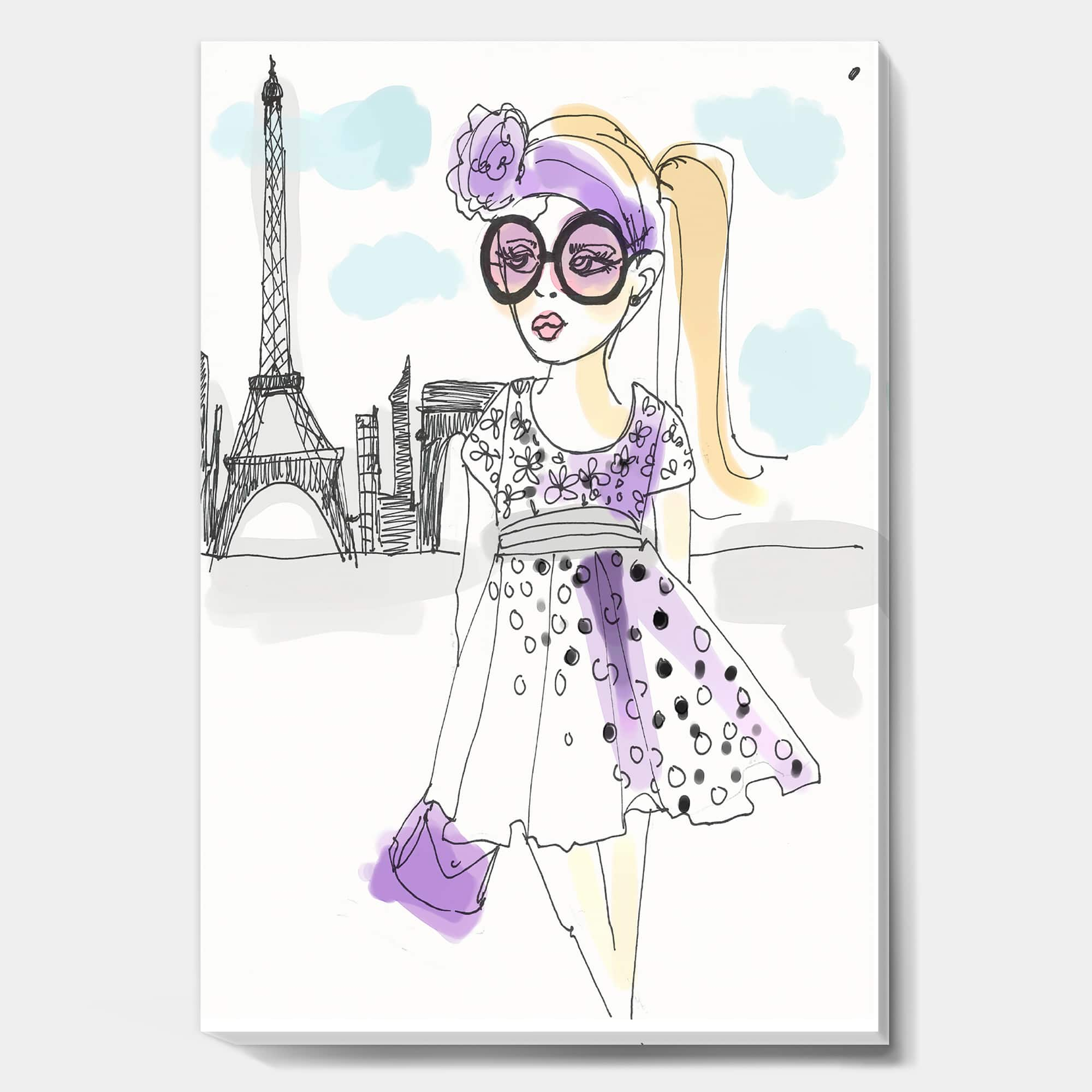 Designart - Born In Paris - Fashion Canvas Art Print