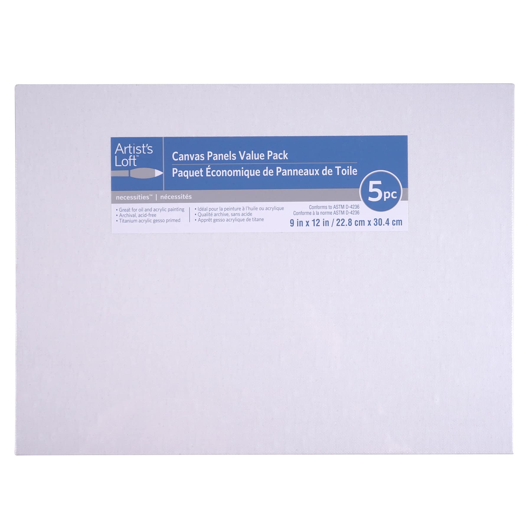 8 Packs: 5 ct. (40 total) 9&#x22; x 12&#x22; Value Pack Canvas Panel by Artist&#x27;s Loft&#xAE; Necessities&#x2122;