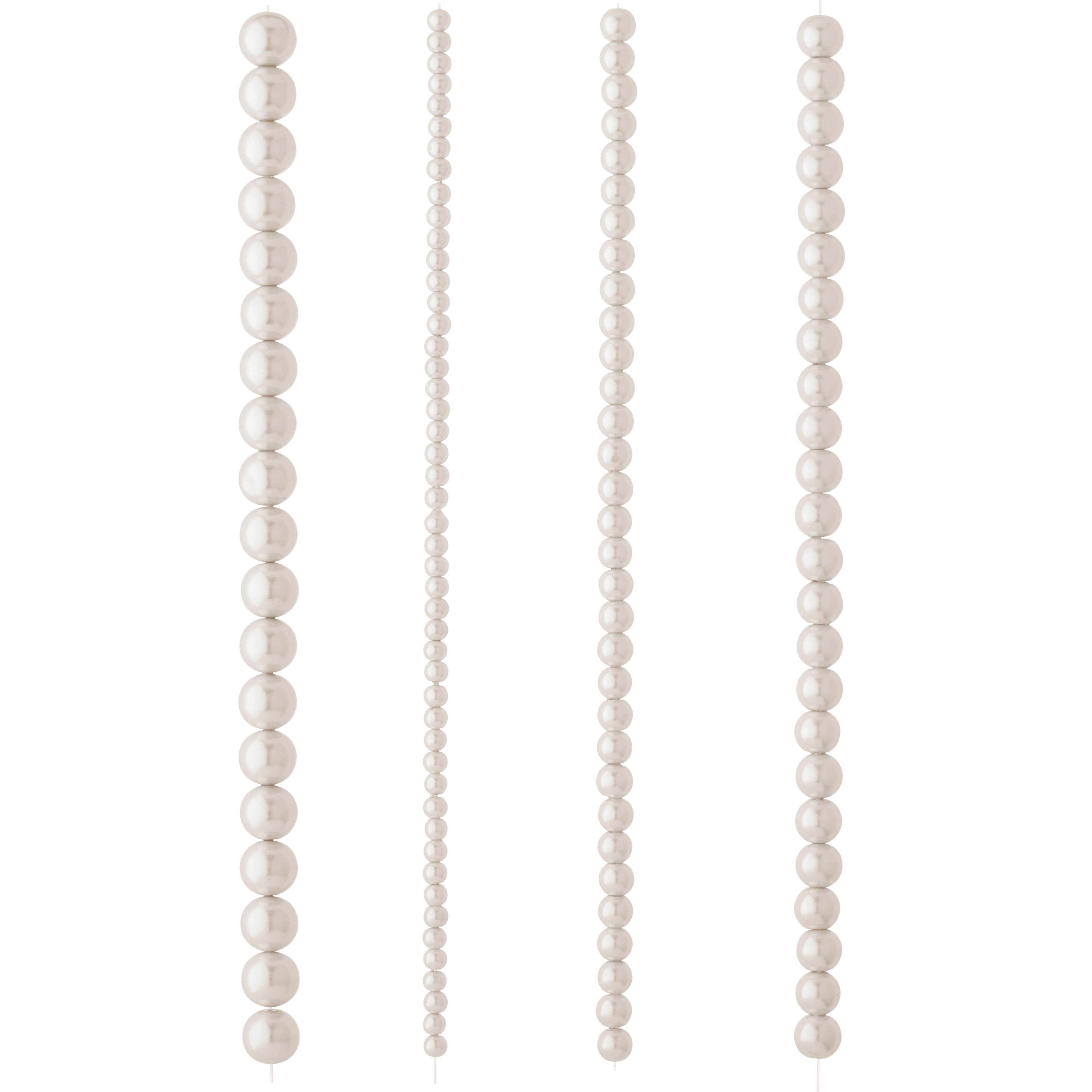 White Pearl Round Beads, 8mm by Bead Landing™