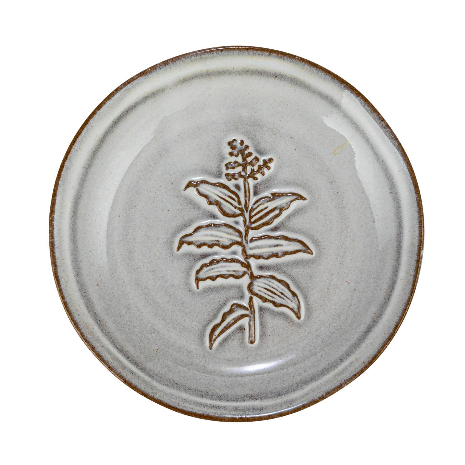 Hello Honey® 5" Cream & Brown Round Reactive Glaze Stoneware Dish Set