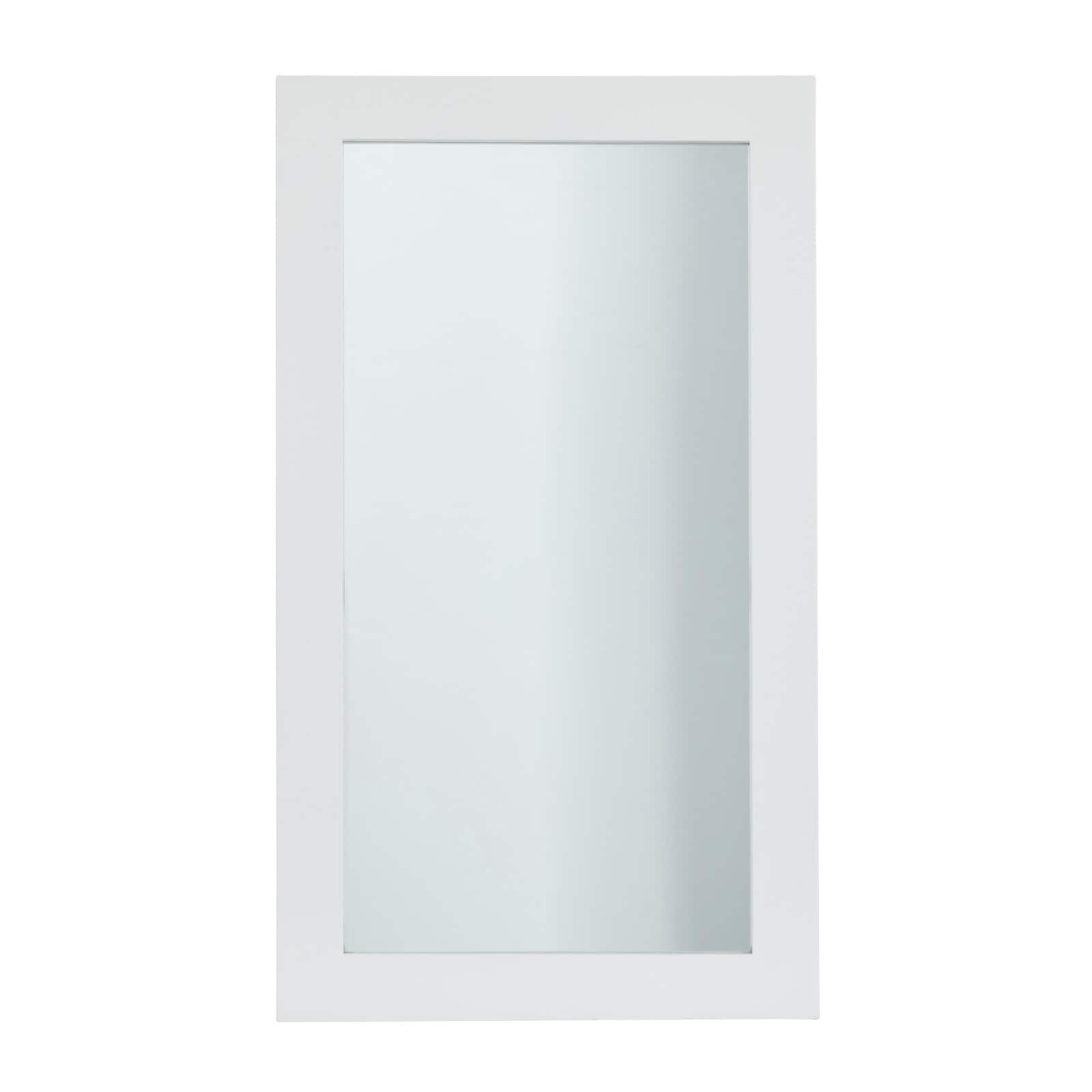 White Wood Contemporary Wall Mirror 24&#x22; x 42&#x22;