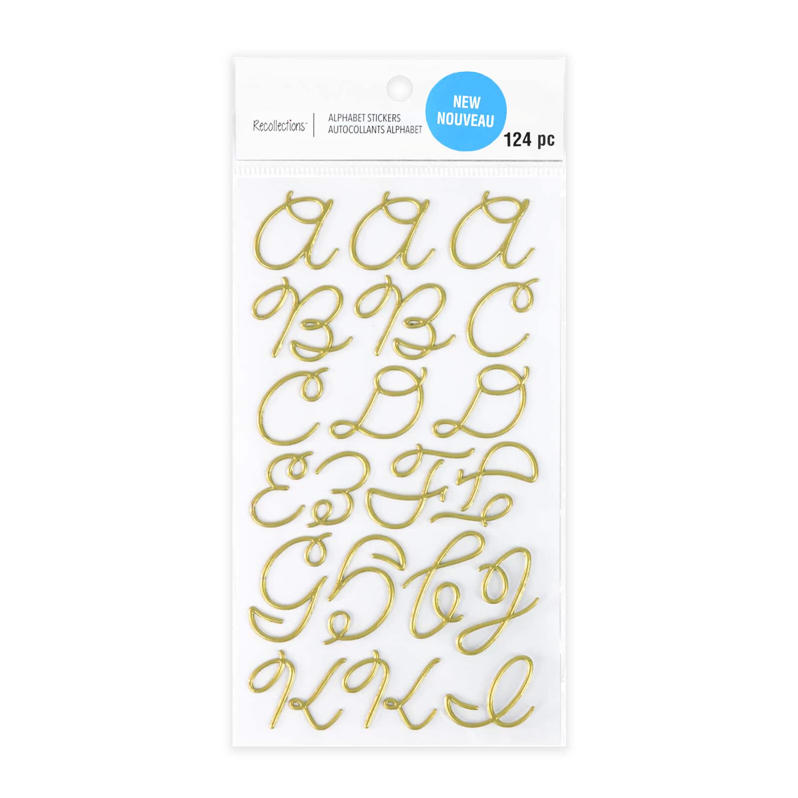 Recollections Gold Foil Alphabet Stickers - Each