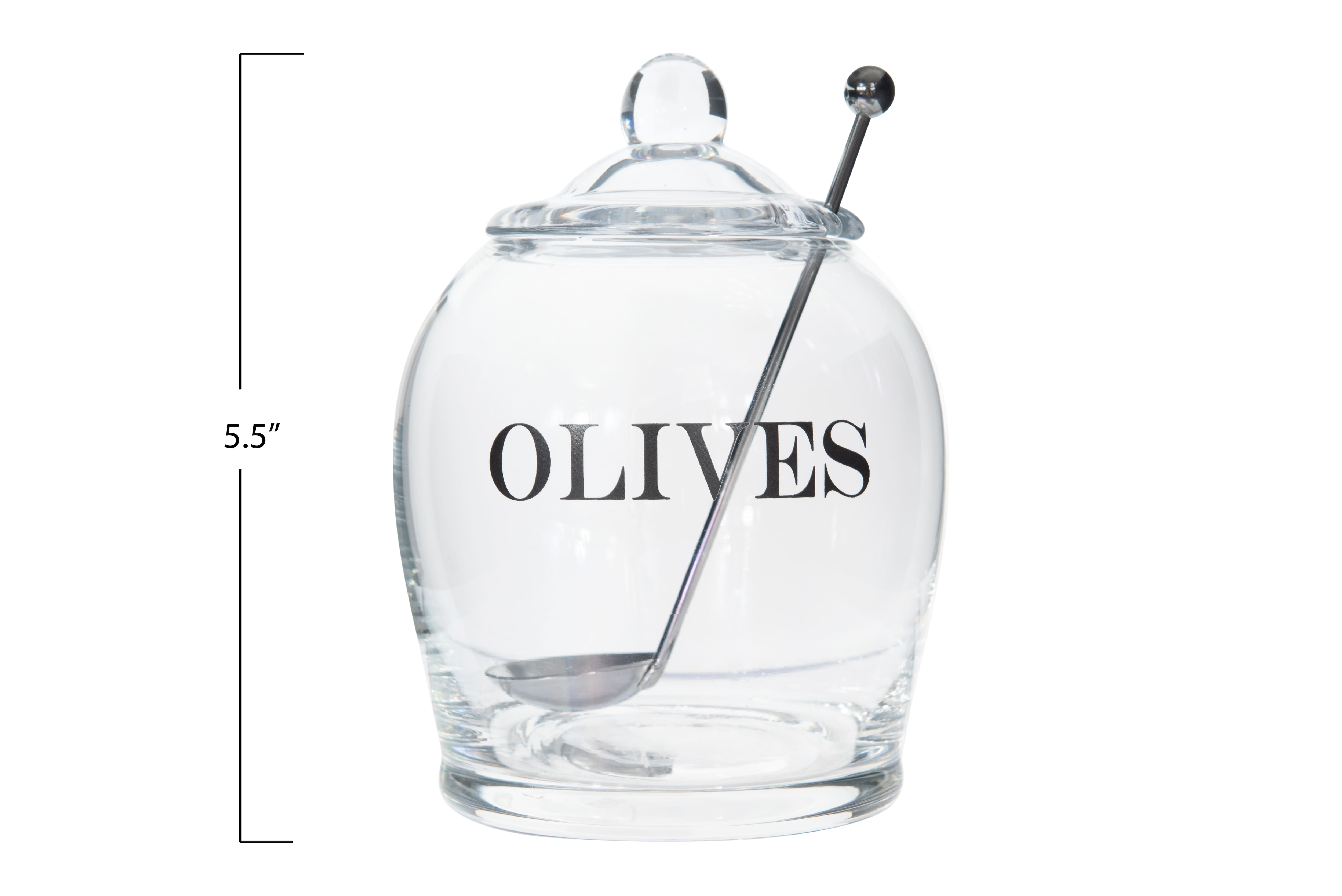 Hello Honey&#xAE; 5.5&#x22; Clear Glass Olive Jar with Lid Set
