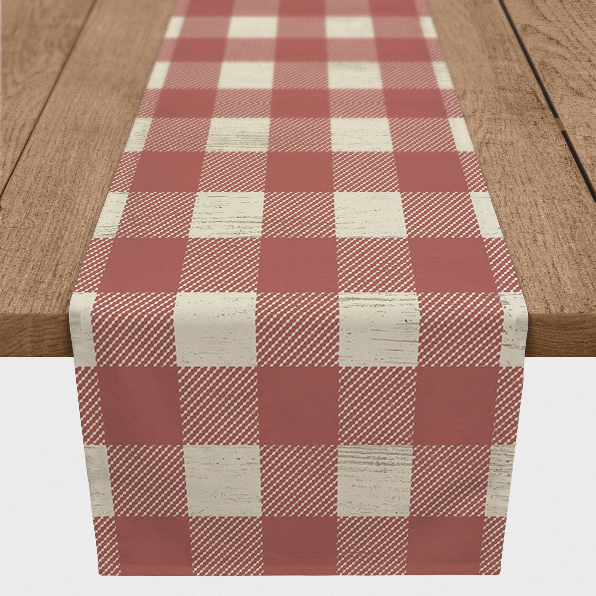 72" Red Buffalo Check Cotton Twill Runner