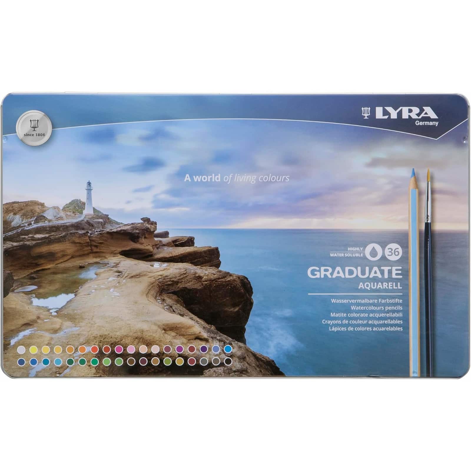 Lyra Graduate Aquarell 36 Color Watercolor Pencil Set