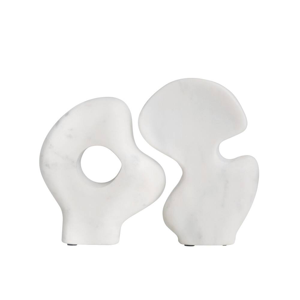 Bloomingville 6.5&#x22; White Decorative Abstract Marble Sculptures Set