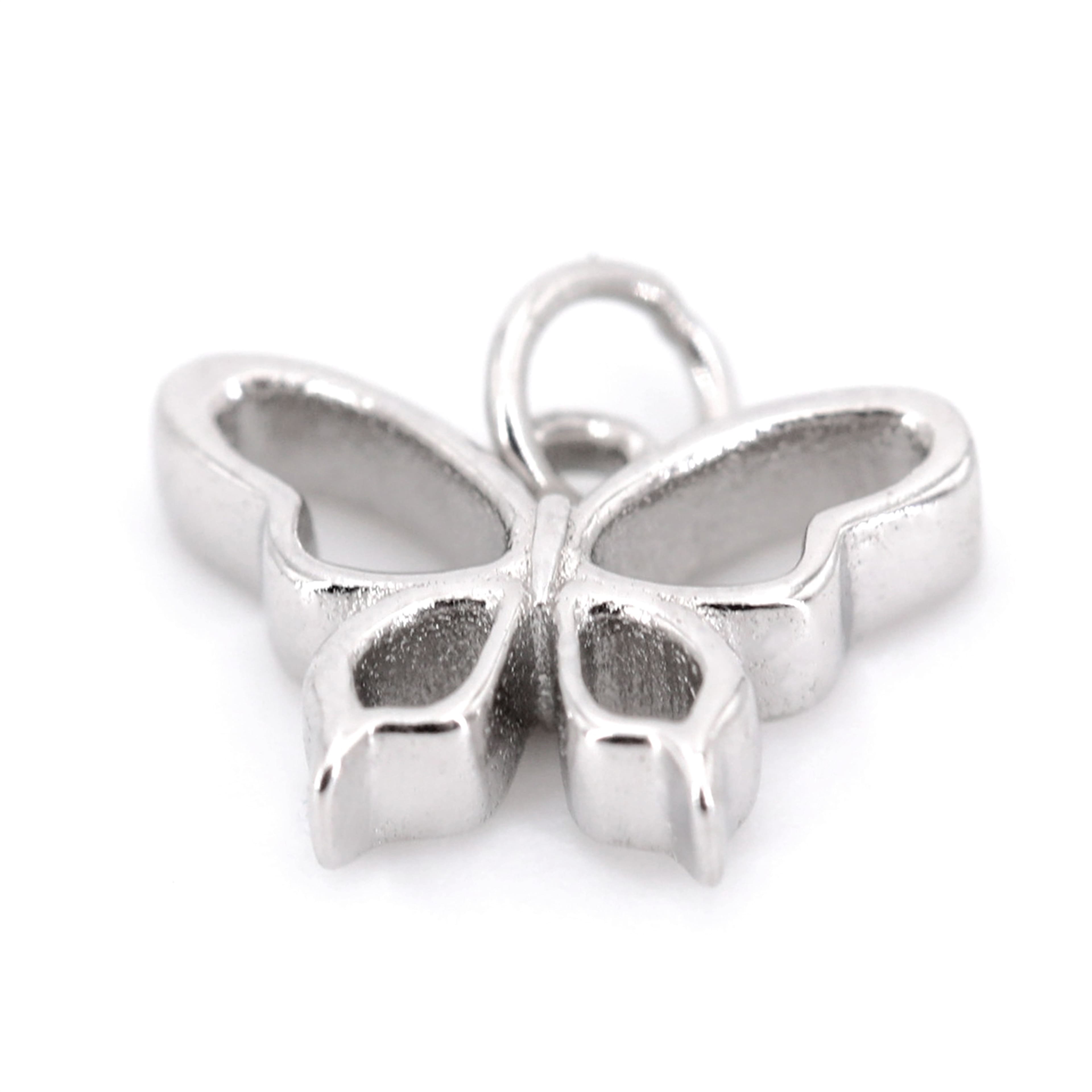 12 Pack: Sterling Silver Butterfly Icon Charm by Bead Landing™