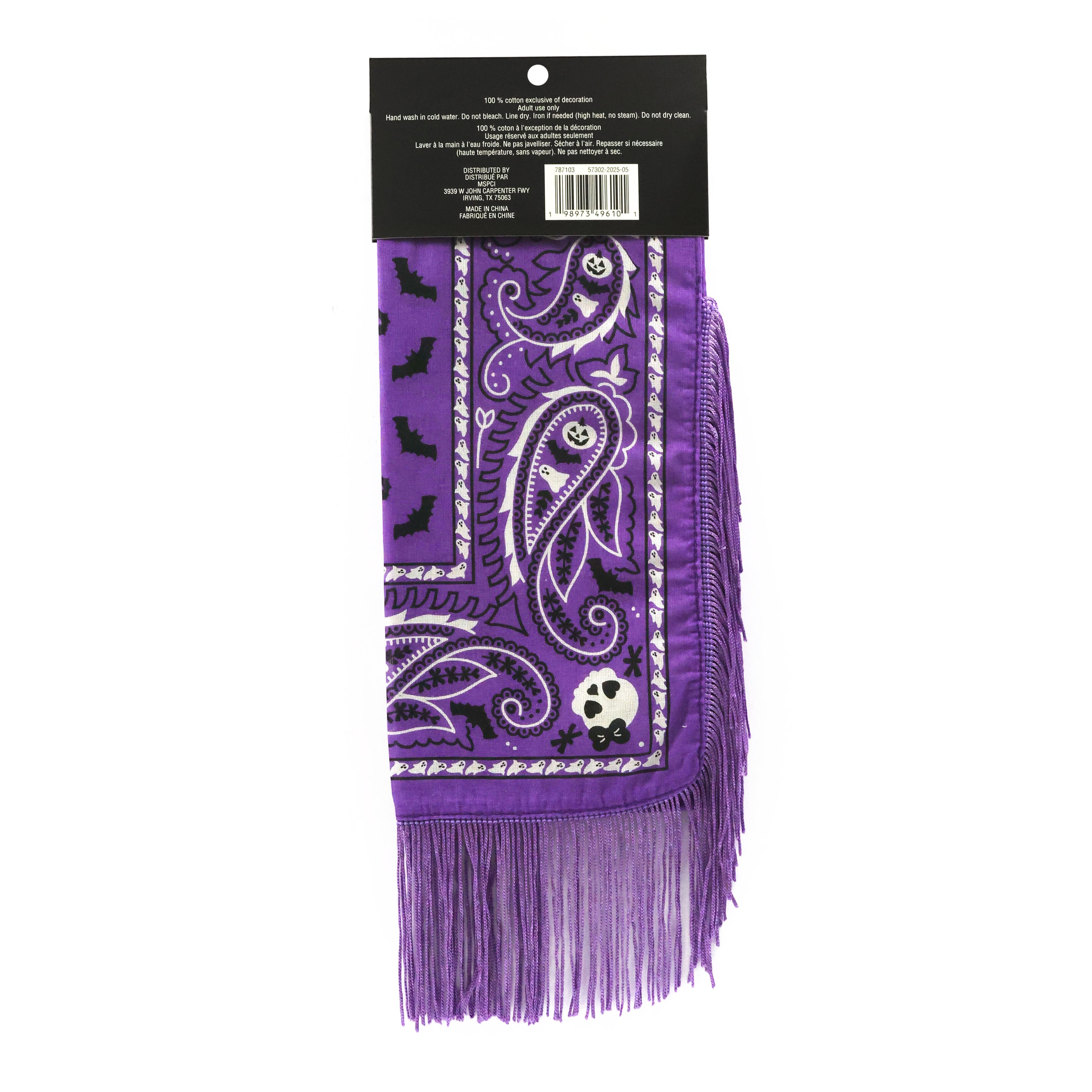 25&#x22; Purple Cat &#x26; Bat Bandana by Celebrate It&#x2122;