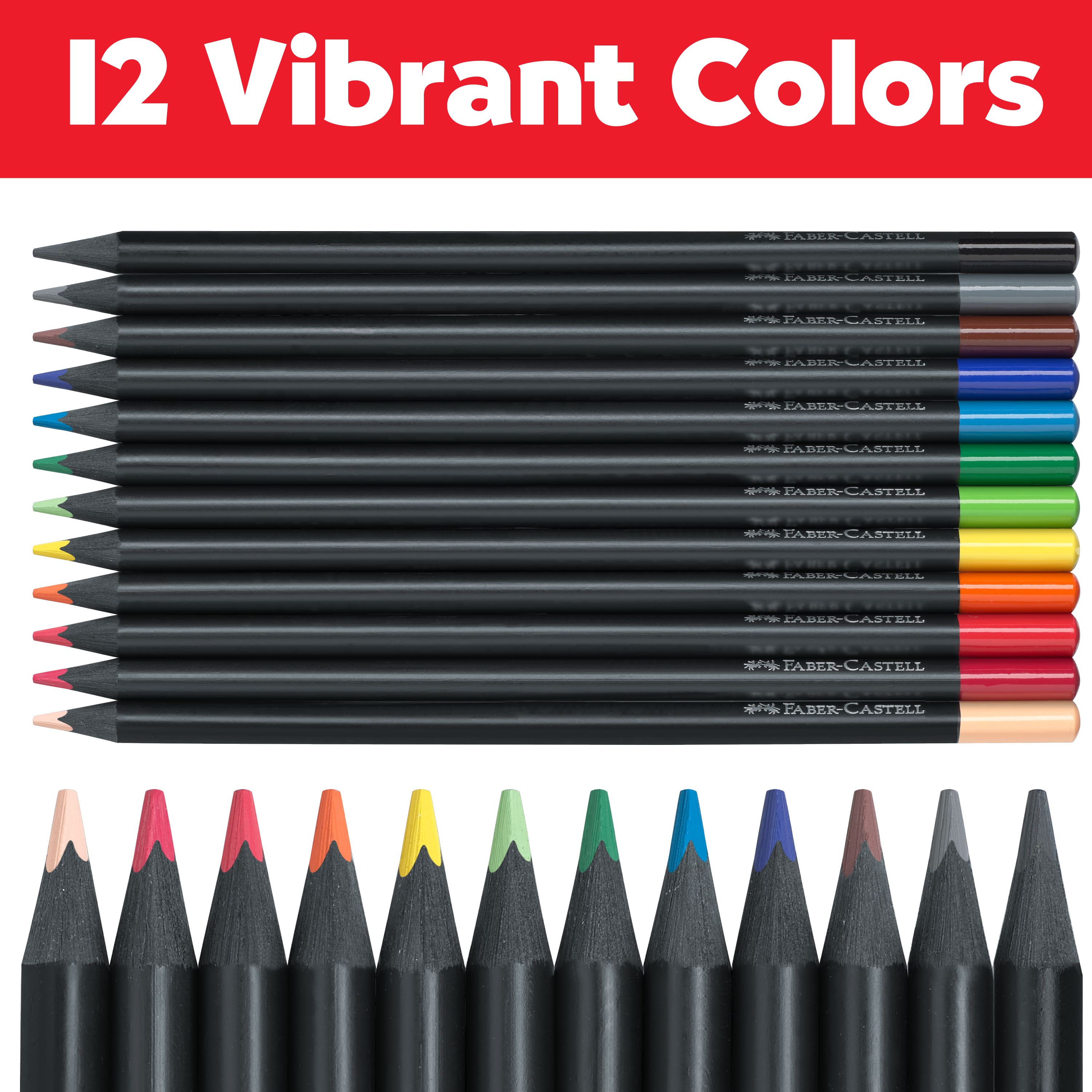 Faber-Castell&#xAE; 12 Colour Black Edition Coloured Pencils
