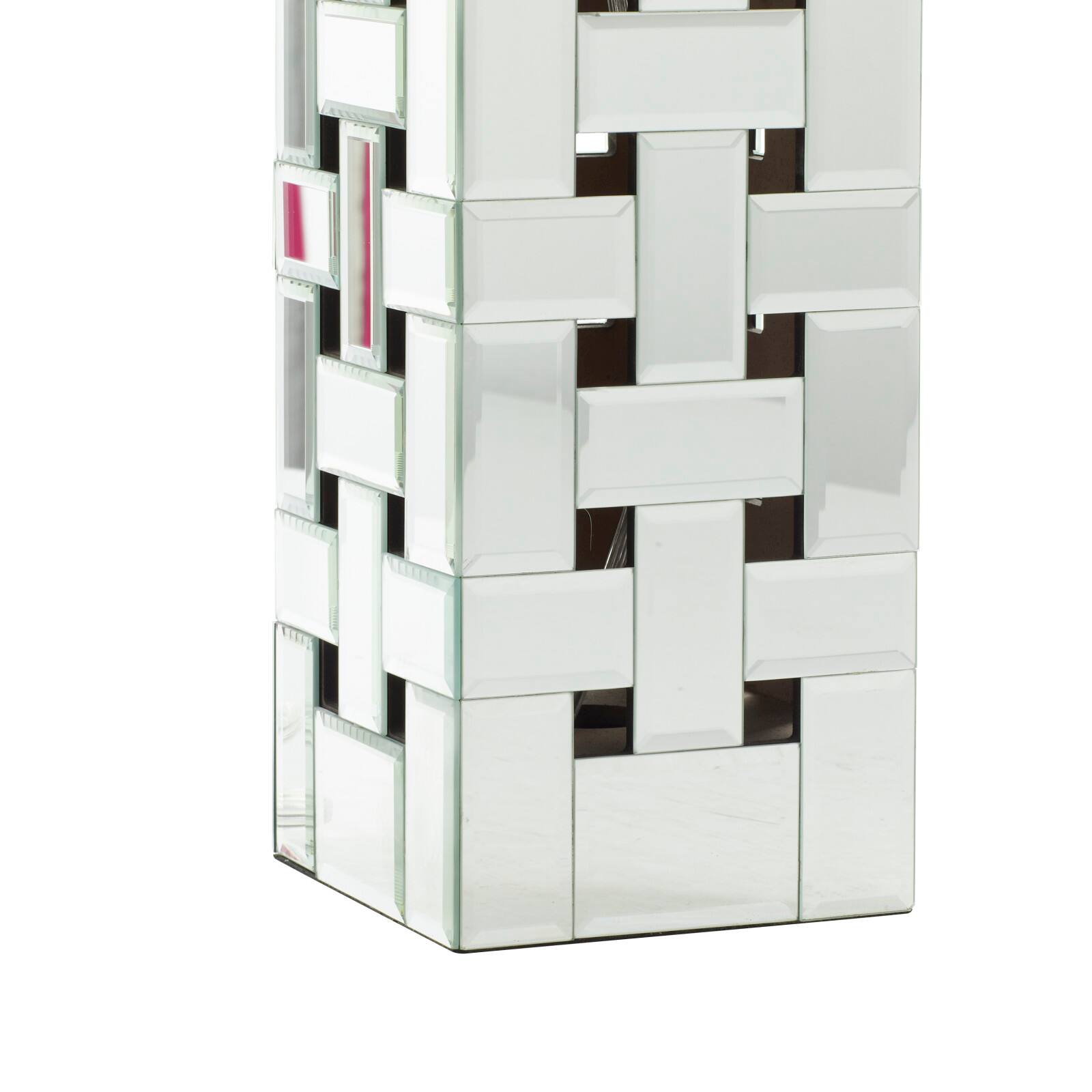 Silver Glass Glam Table Lamp, 29" x 10" x 16"