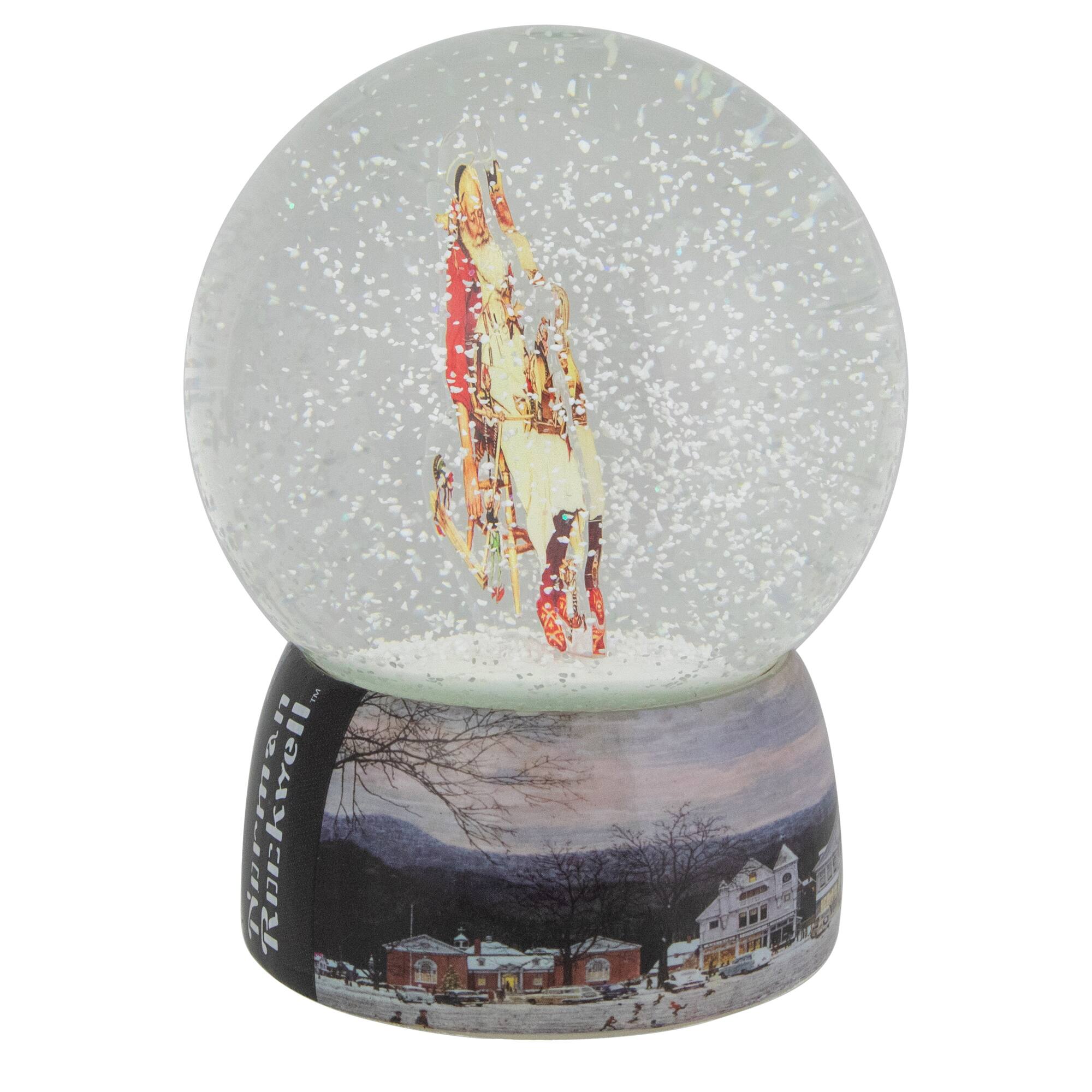 6.5" Norman Rockwell Santa and His Helpers Christmas Snow Globe
