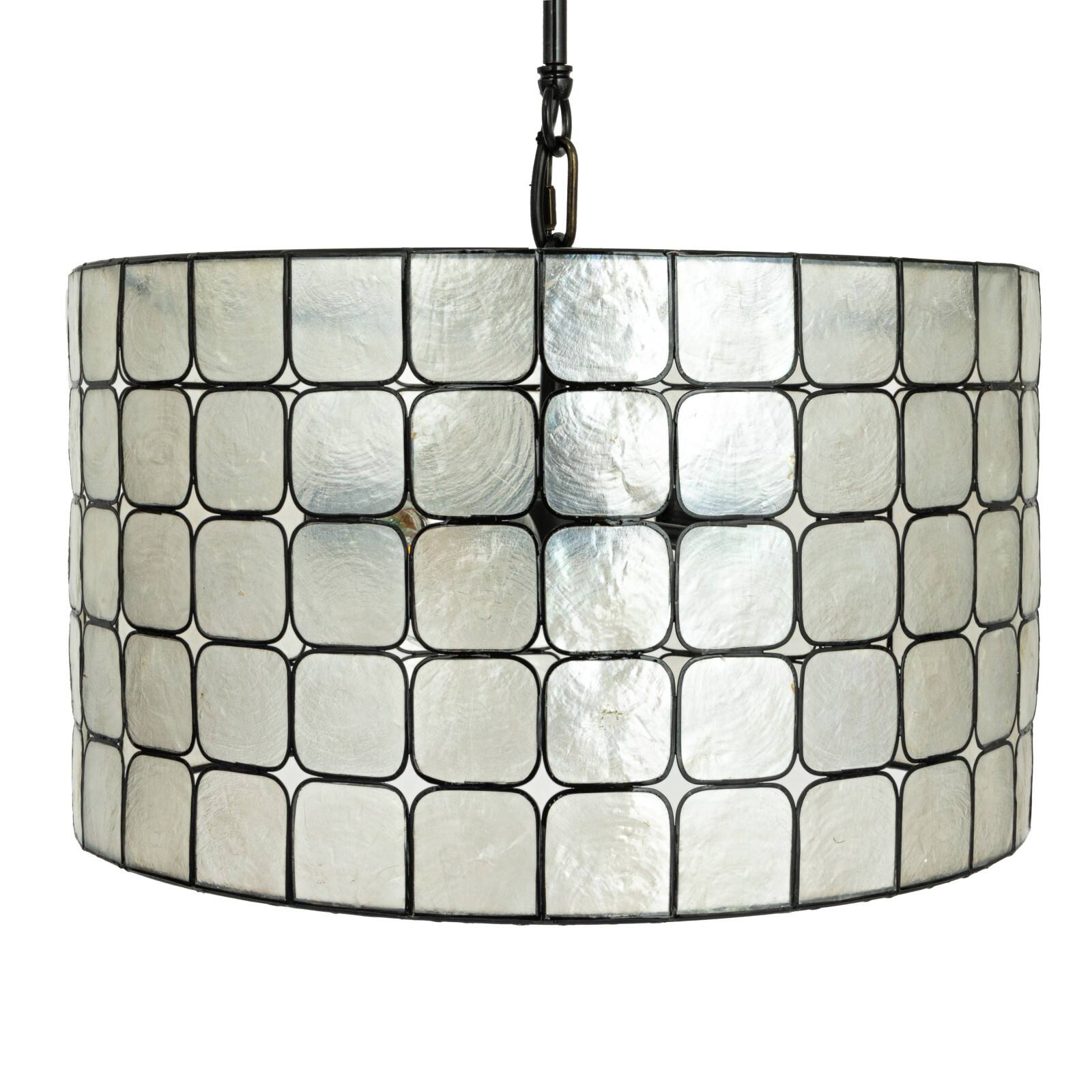 Hello Honey&#xAE; Emma Capiz Black Finish Pendant Lamp