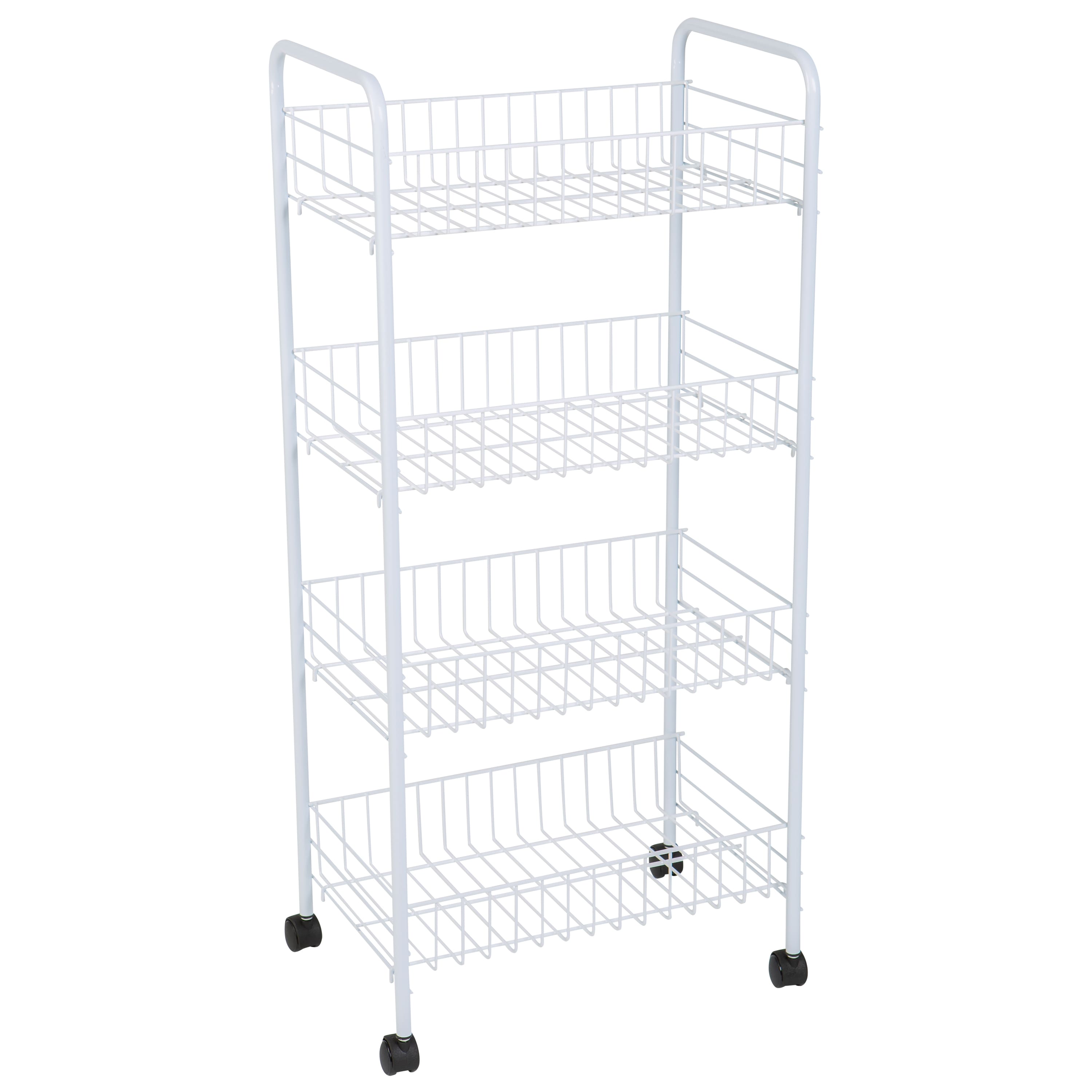 Simplify 4-Tier White Rolling Storage Cart