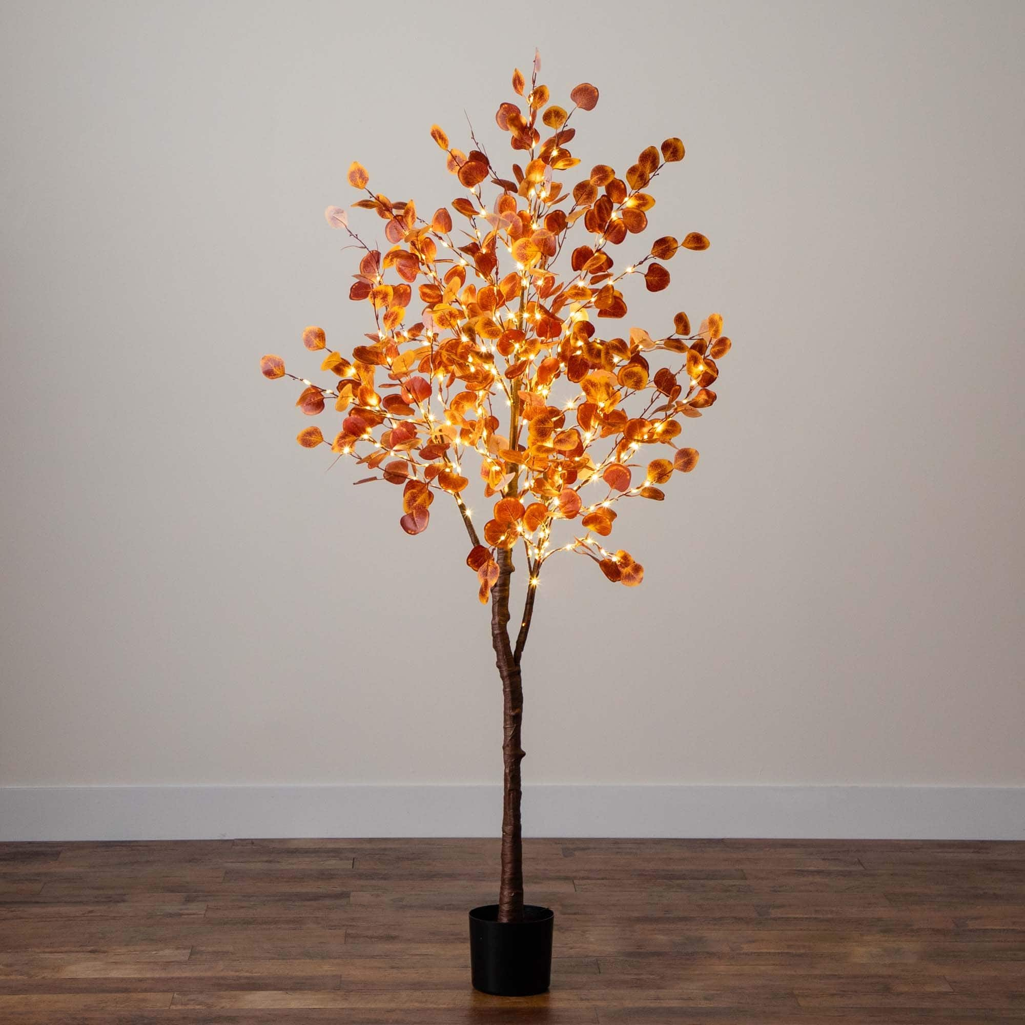 6ft. Pre-Lit LED Autumn Eucalyptus Artificial Fall Tree