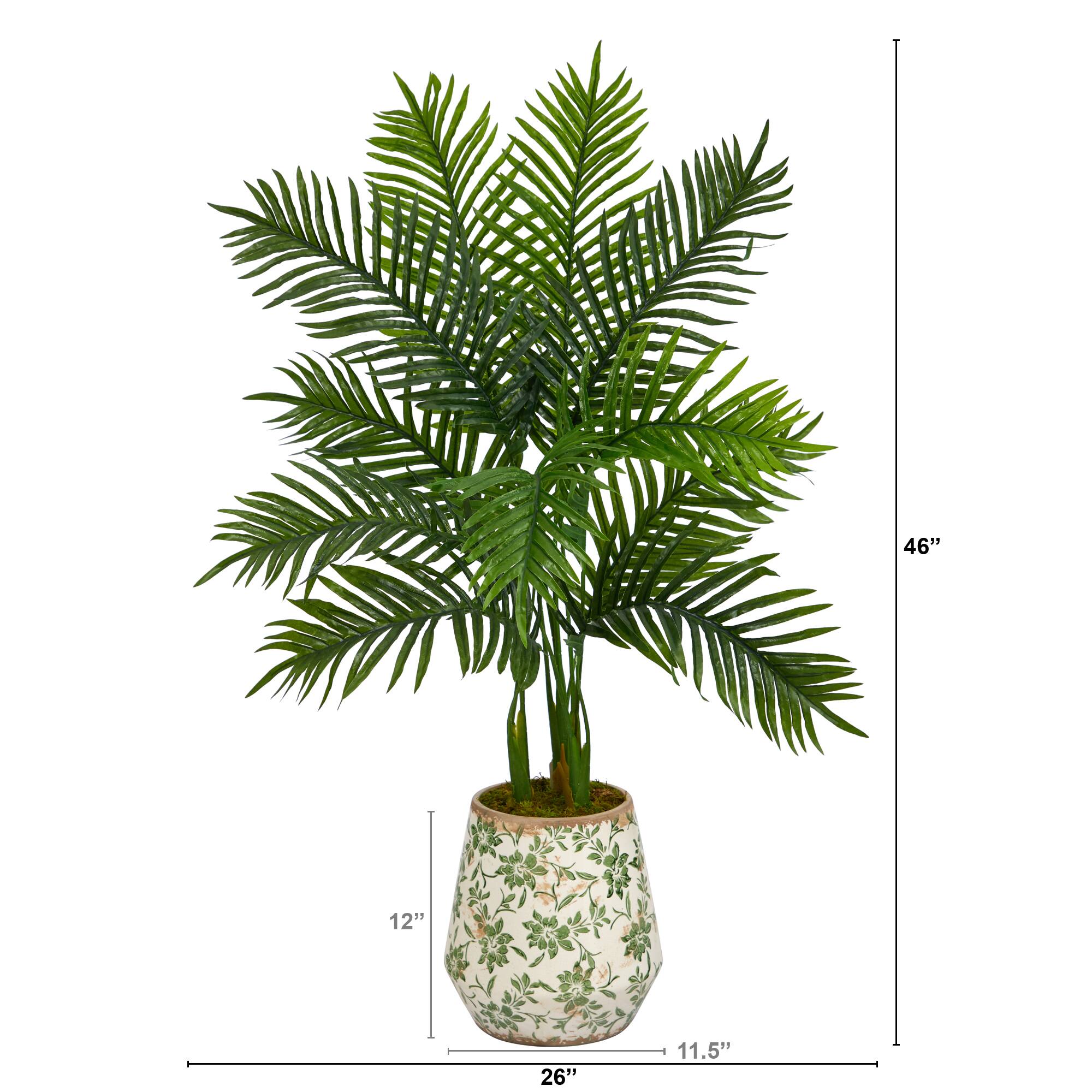 3.5ft. Areca Palm Tree in Floral Print Planter