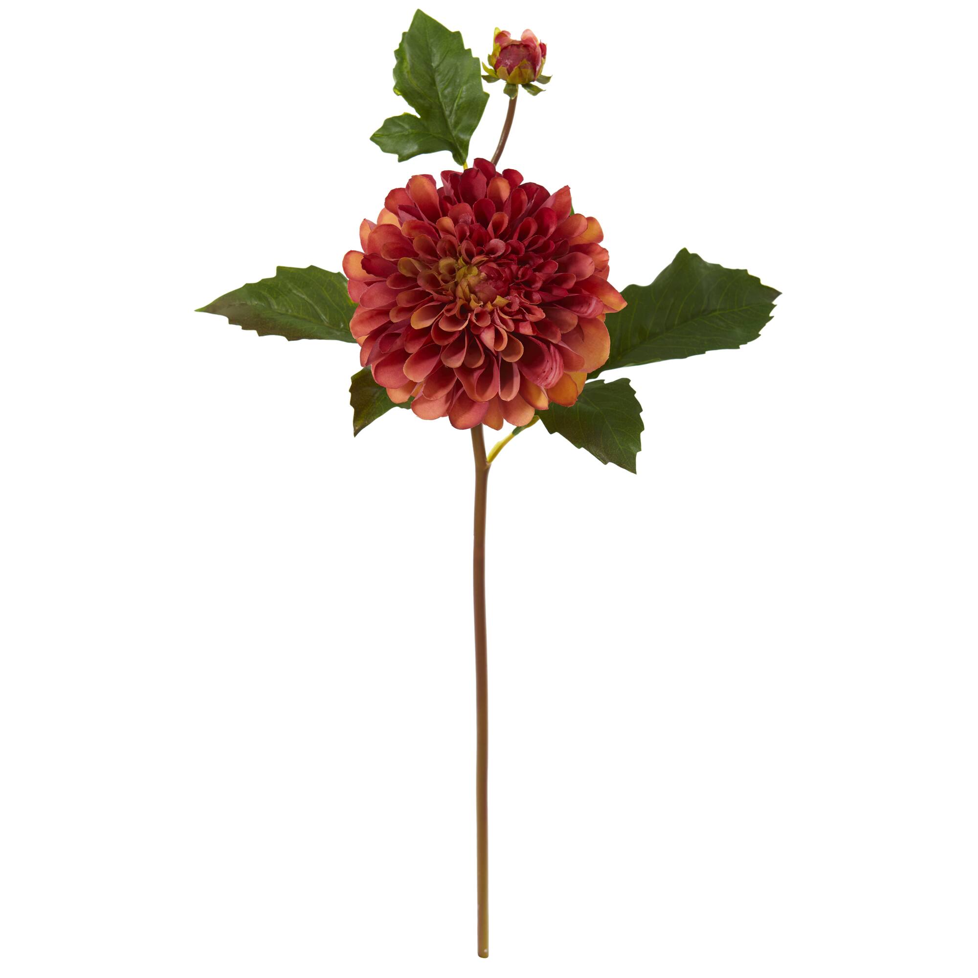 Orange & Red Dahlia Artificial Flower Stem, 6ct.