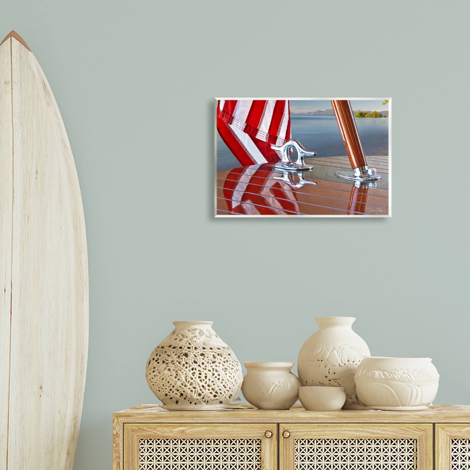 Stupell Industries Flag On Boat Hull Wall Plaque Art