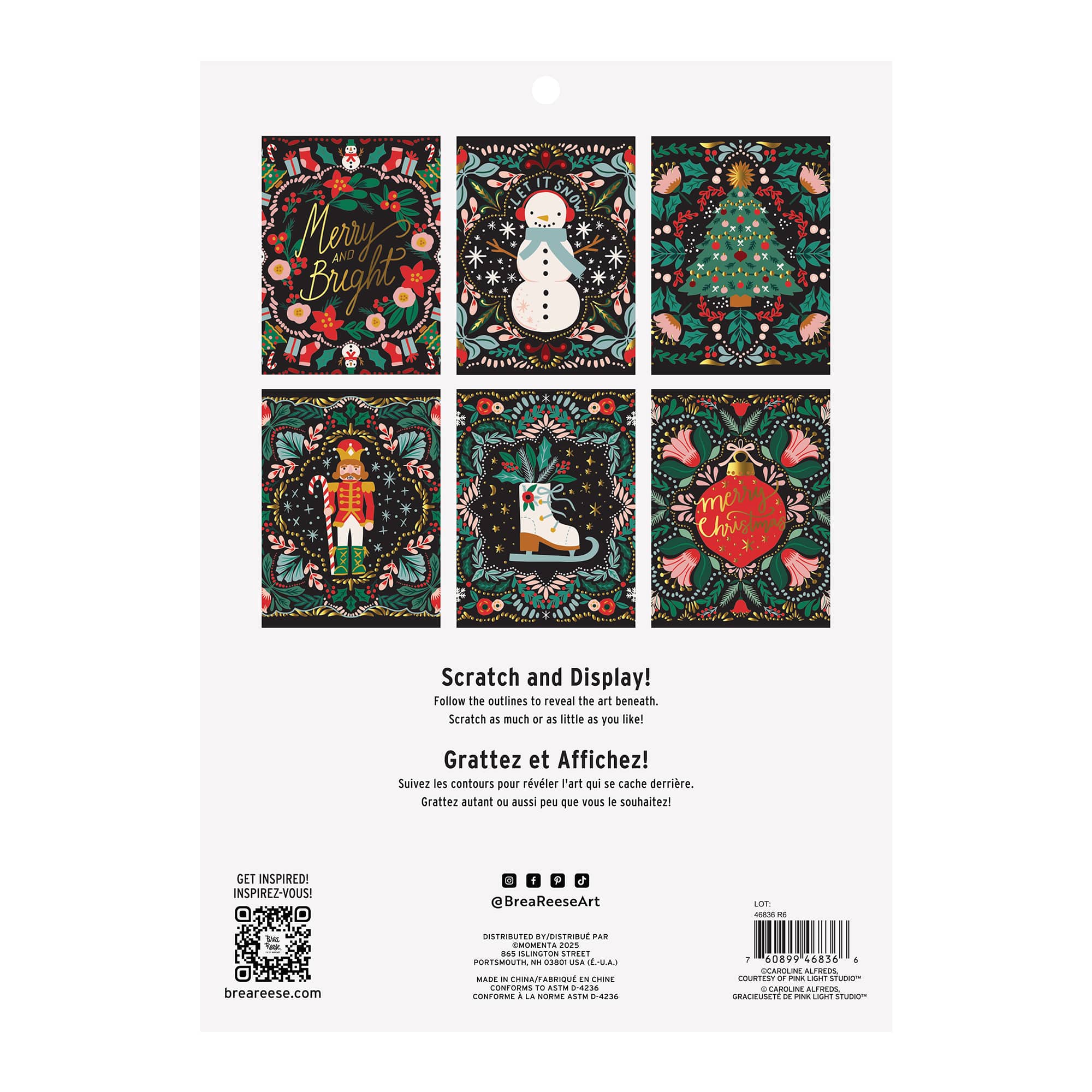 Brea Reese&#x2122; 9&#x22; x 12&#x22; Holiday Motif Scratch Art Paper Pad