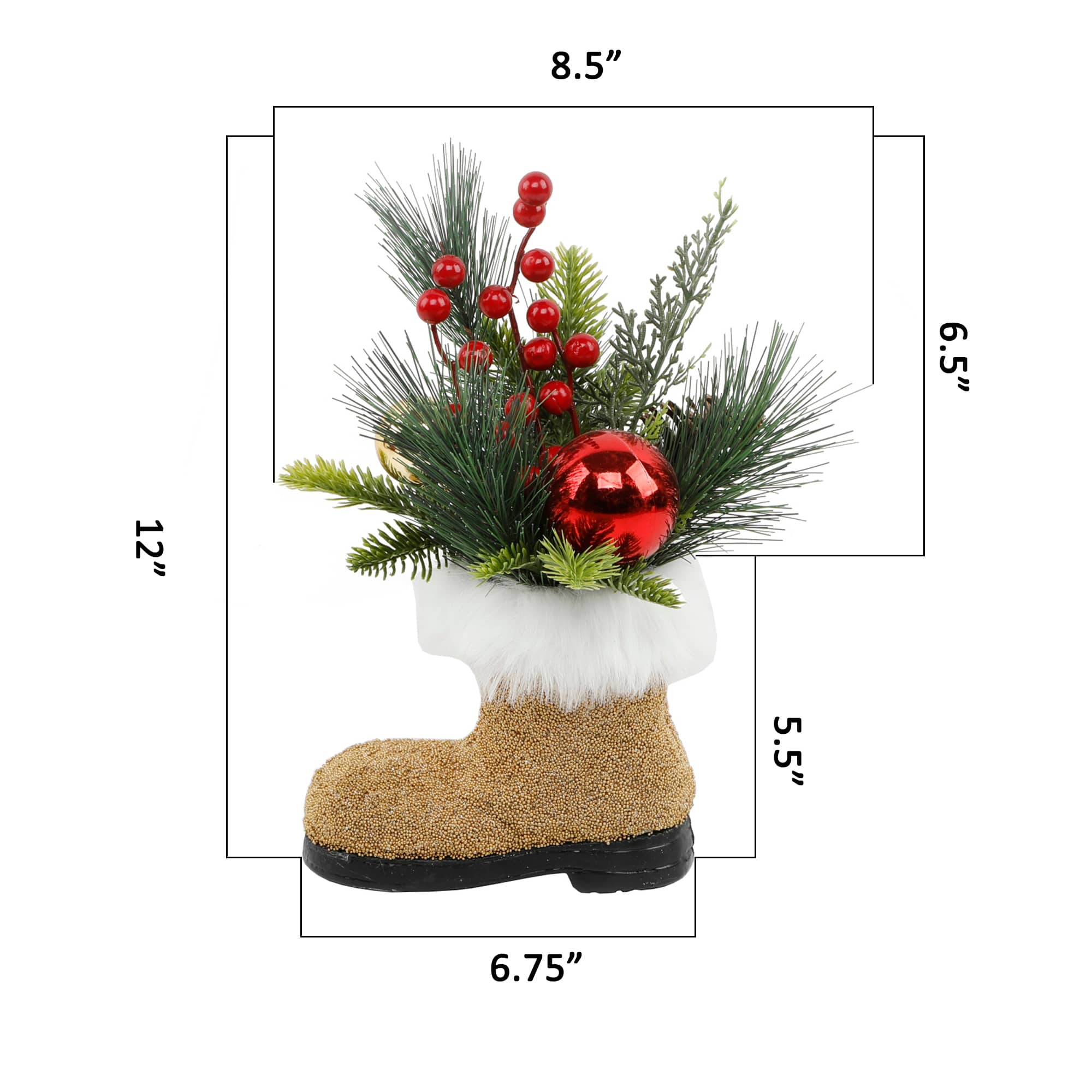 Christmas Mix In 12&#x22; Beaded Santa Boot
