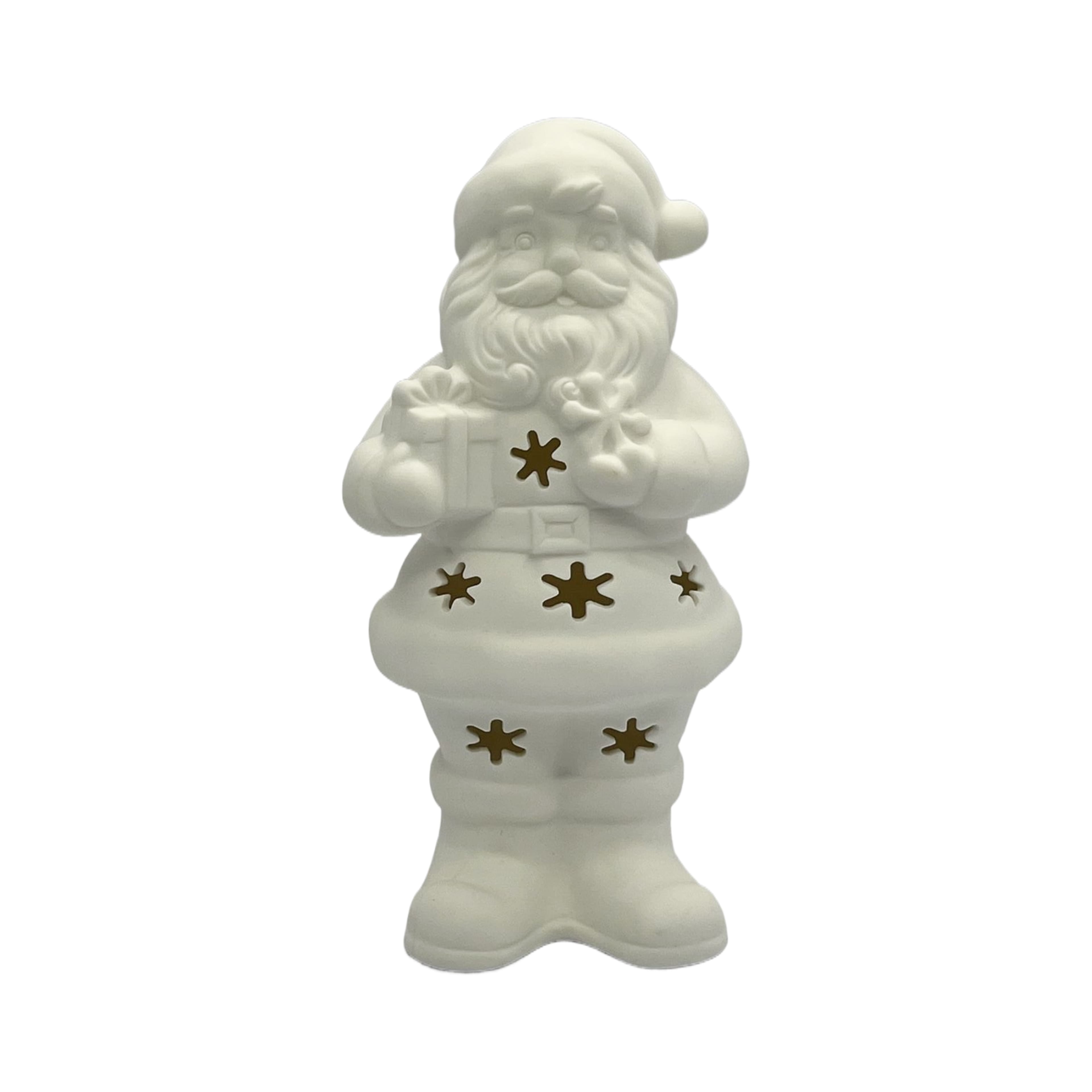 7.25&#x22; LED DIY Ceramic Snowflake Santa D&#xE9;cor by Make Market&#xAE;