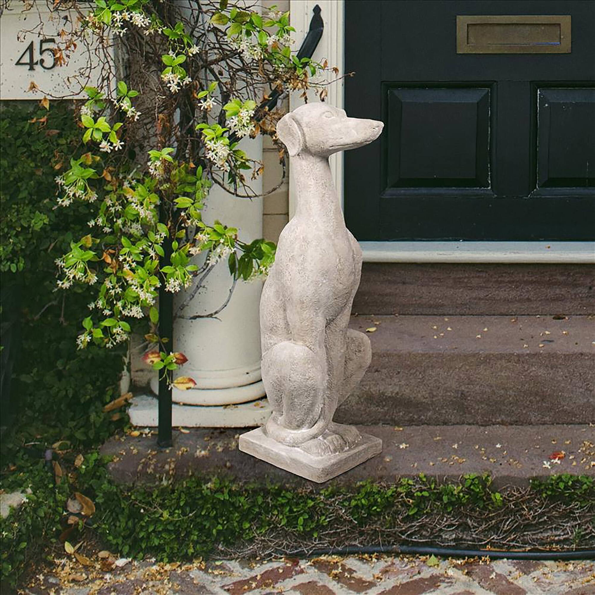Design Toscano 35.5&#x22; Italian Greyhound Art D&#xE9;co Whippet Sentinel Dog Statue