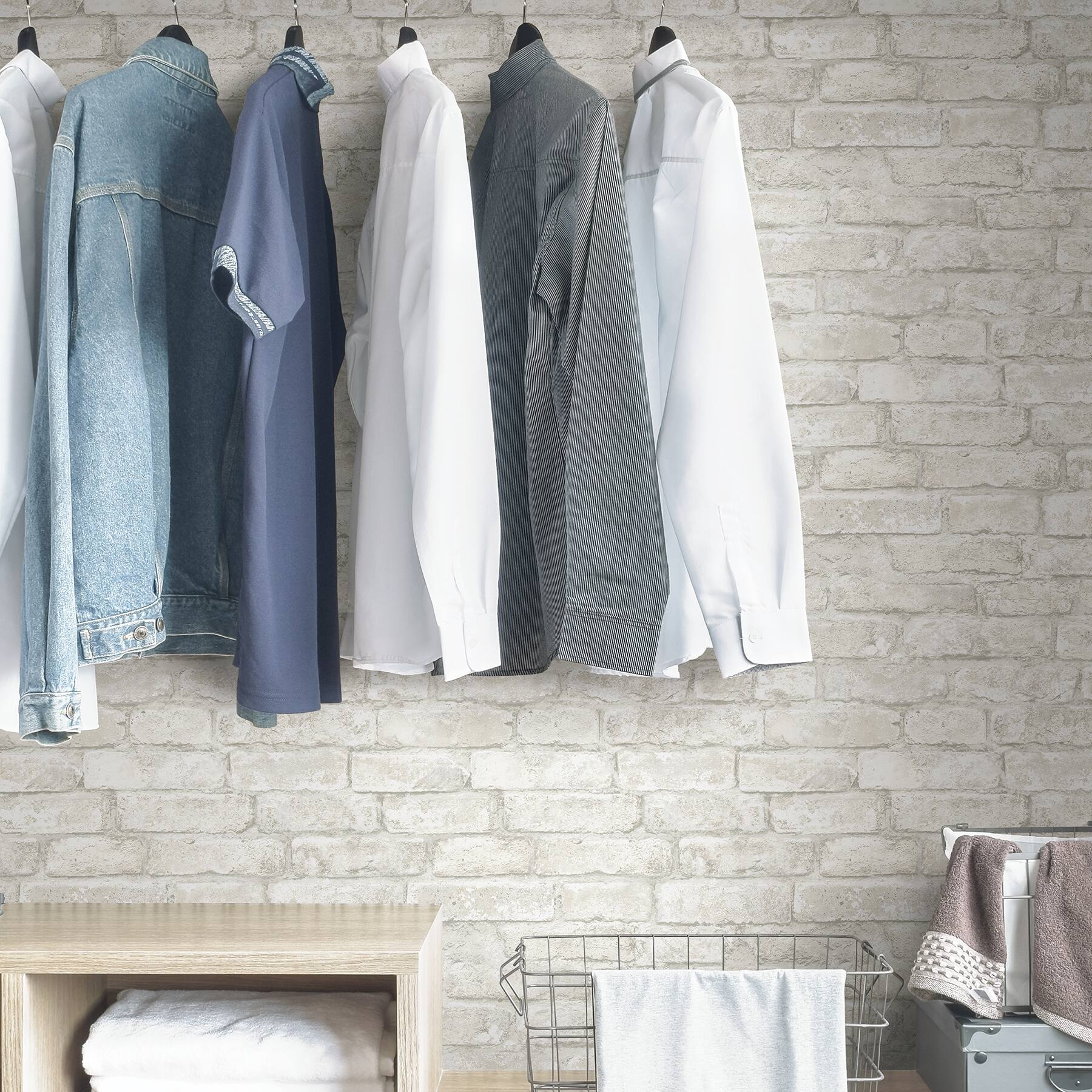 InHome White Denver Brick Peel & Stick Wallpaper