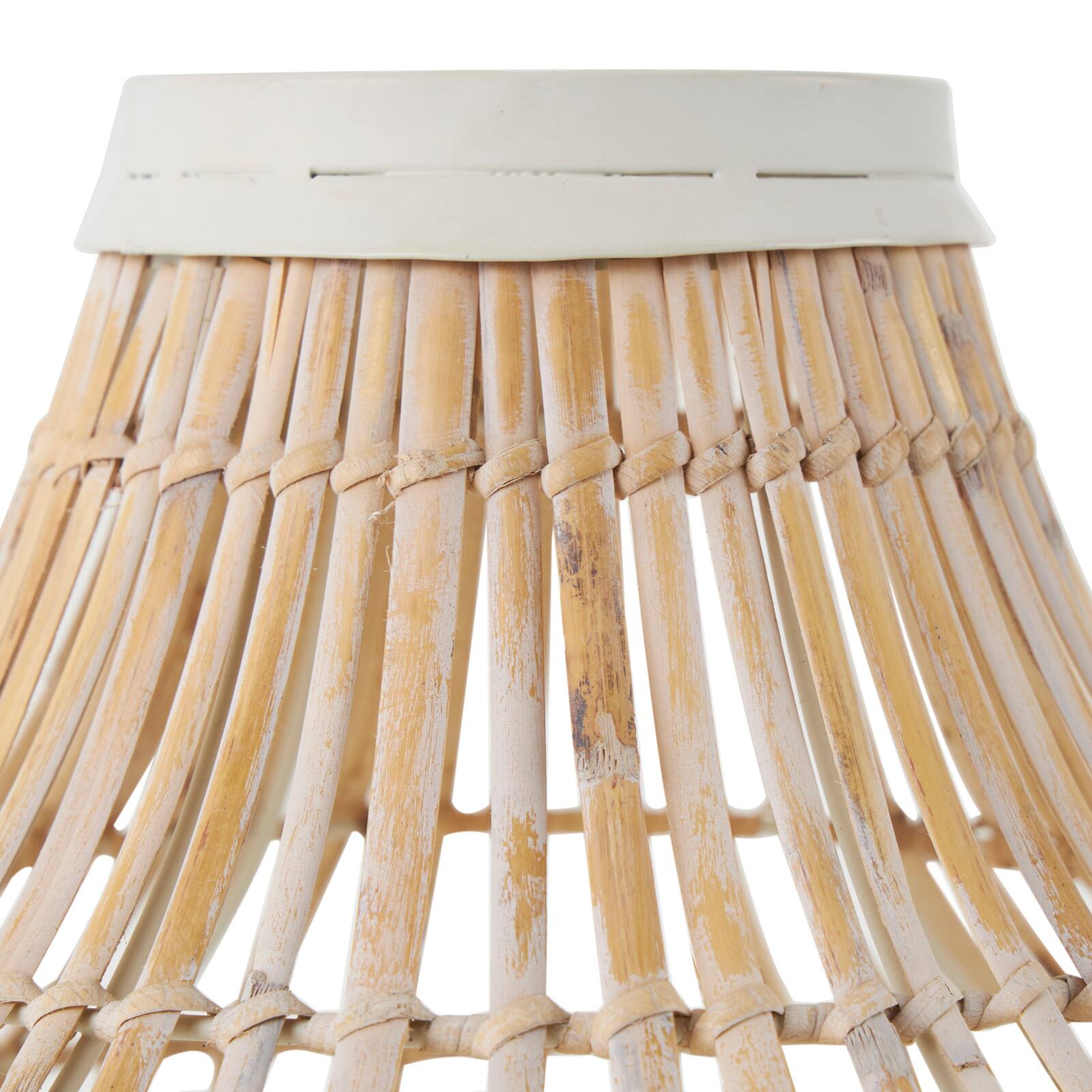 17" Brown Bamboo Handmade Open Frame Vase