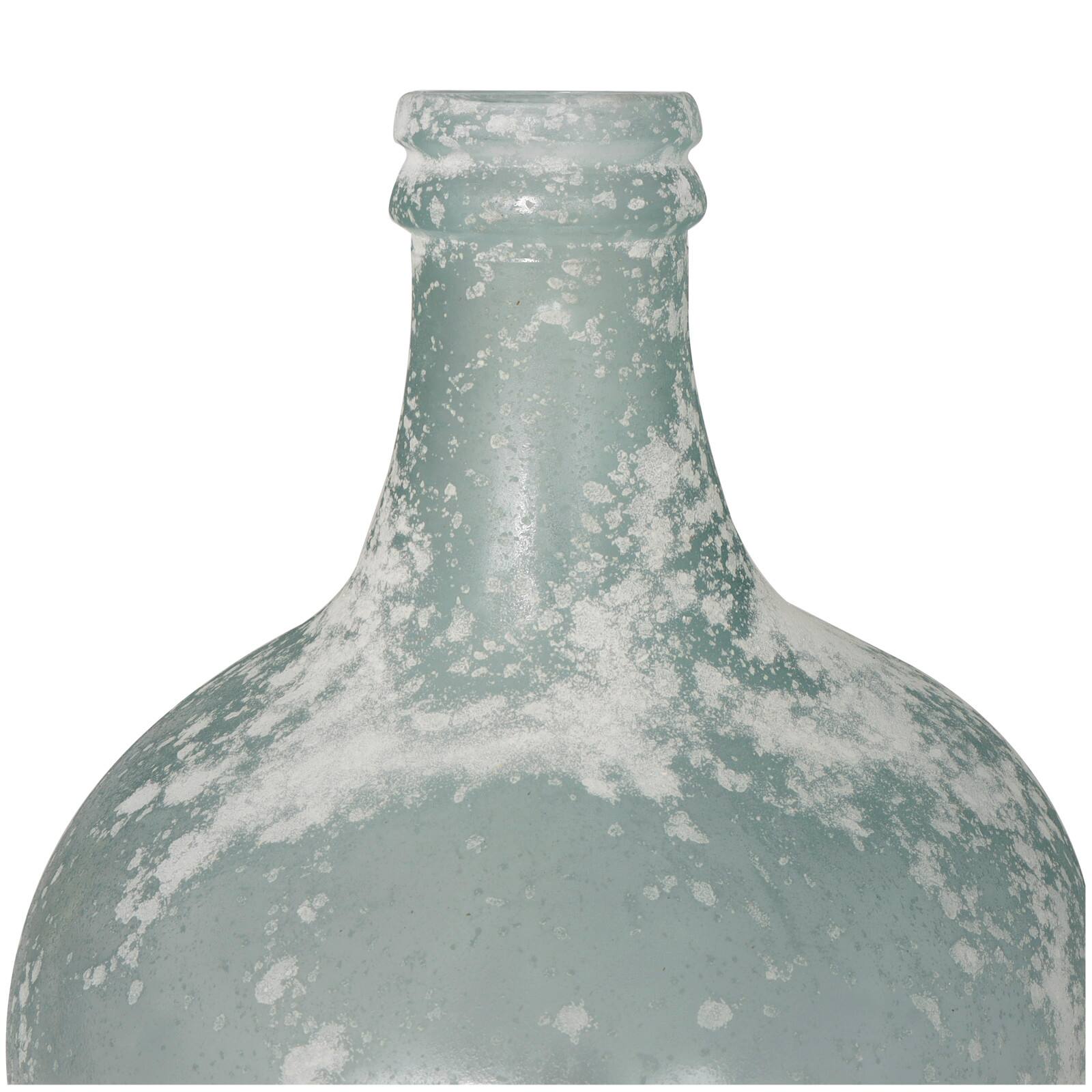 17&#x22; Frosted Spanish Bottle Recycled Glass Vase