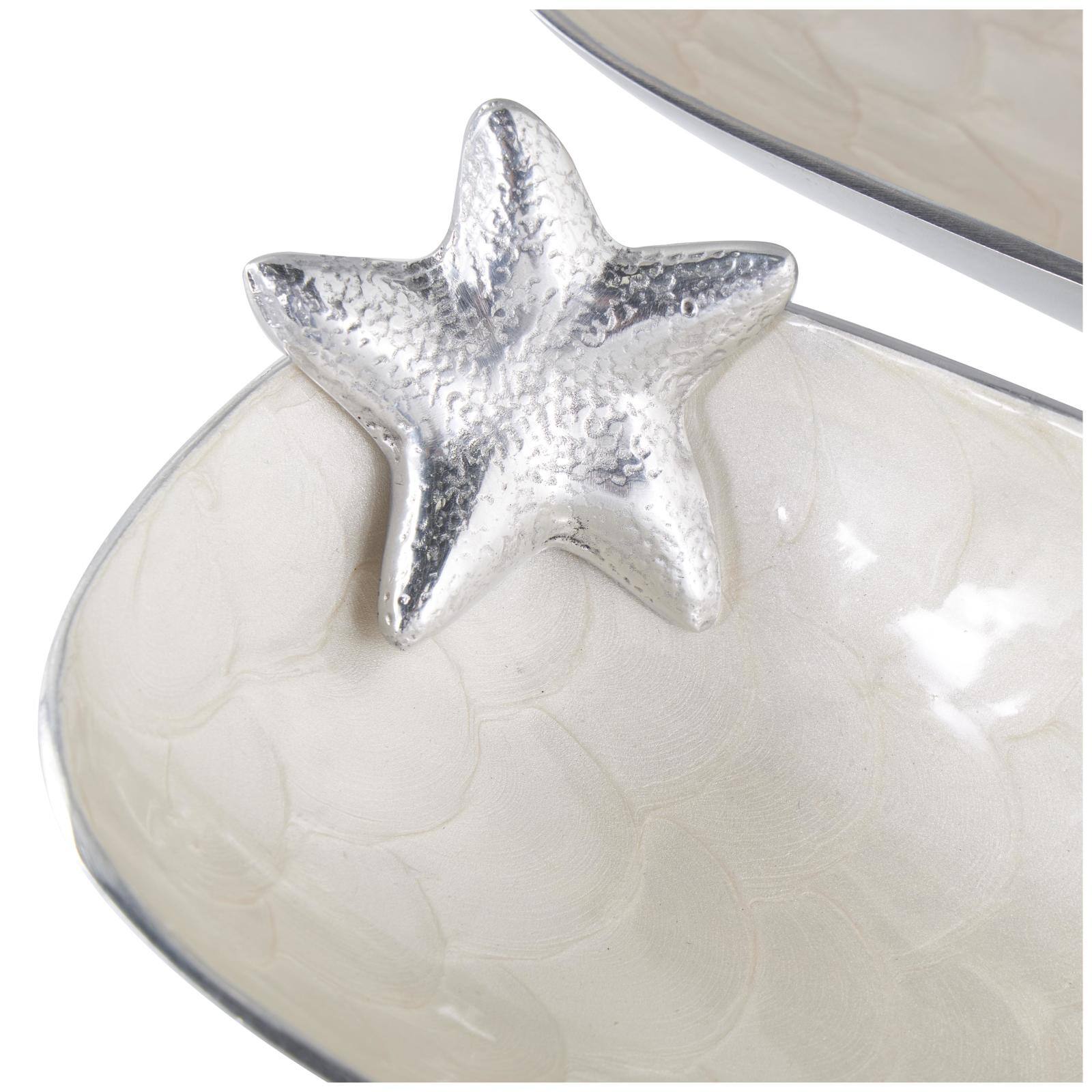 White Sea Life Metal Decorative Bowl Set