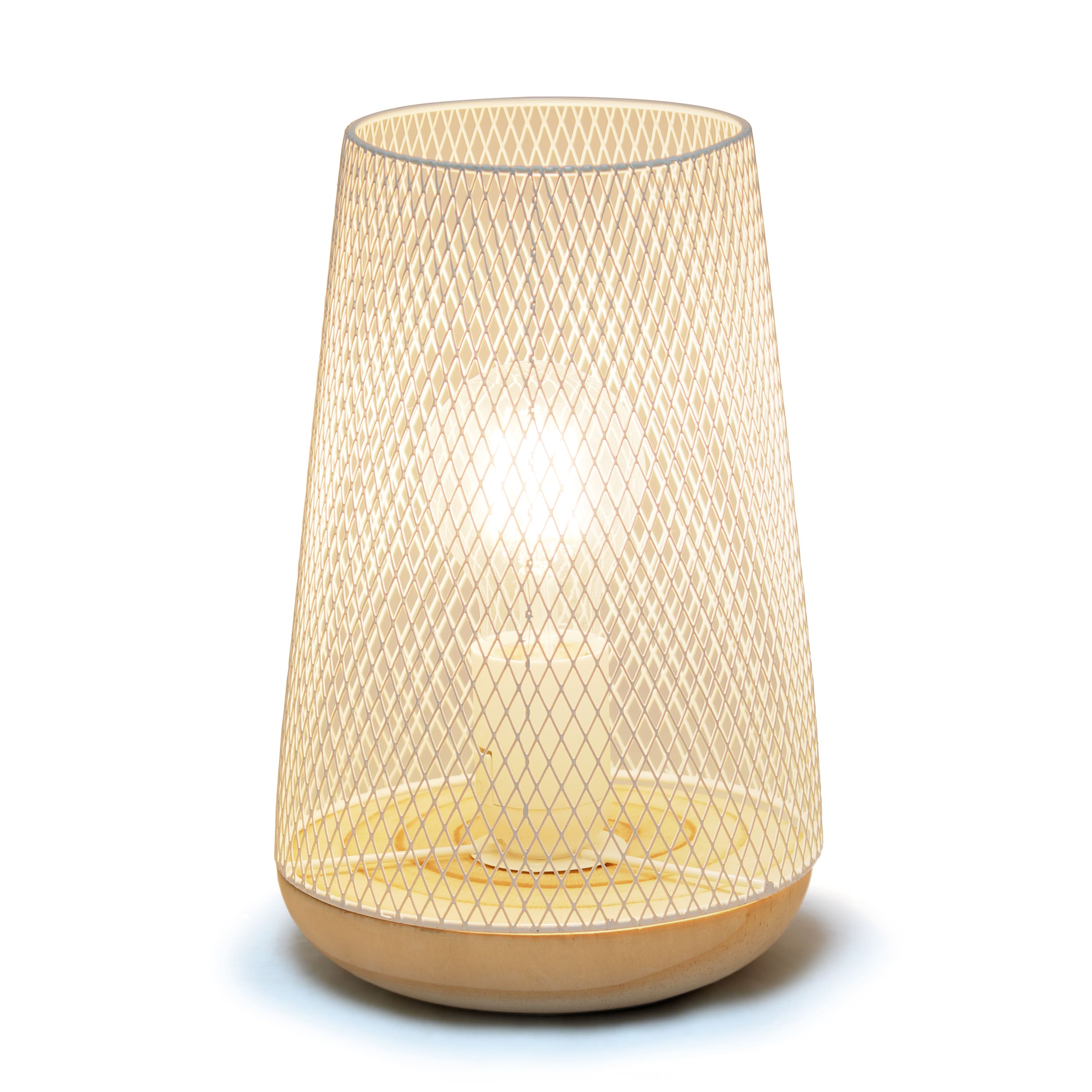 Simple Designs 9&#x22; Wired Mesh Uplight Table Lamp