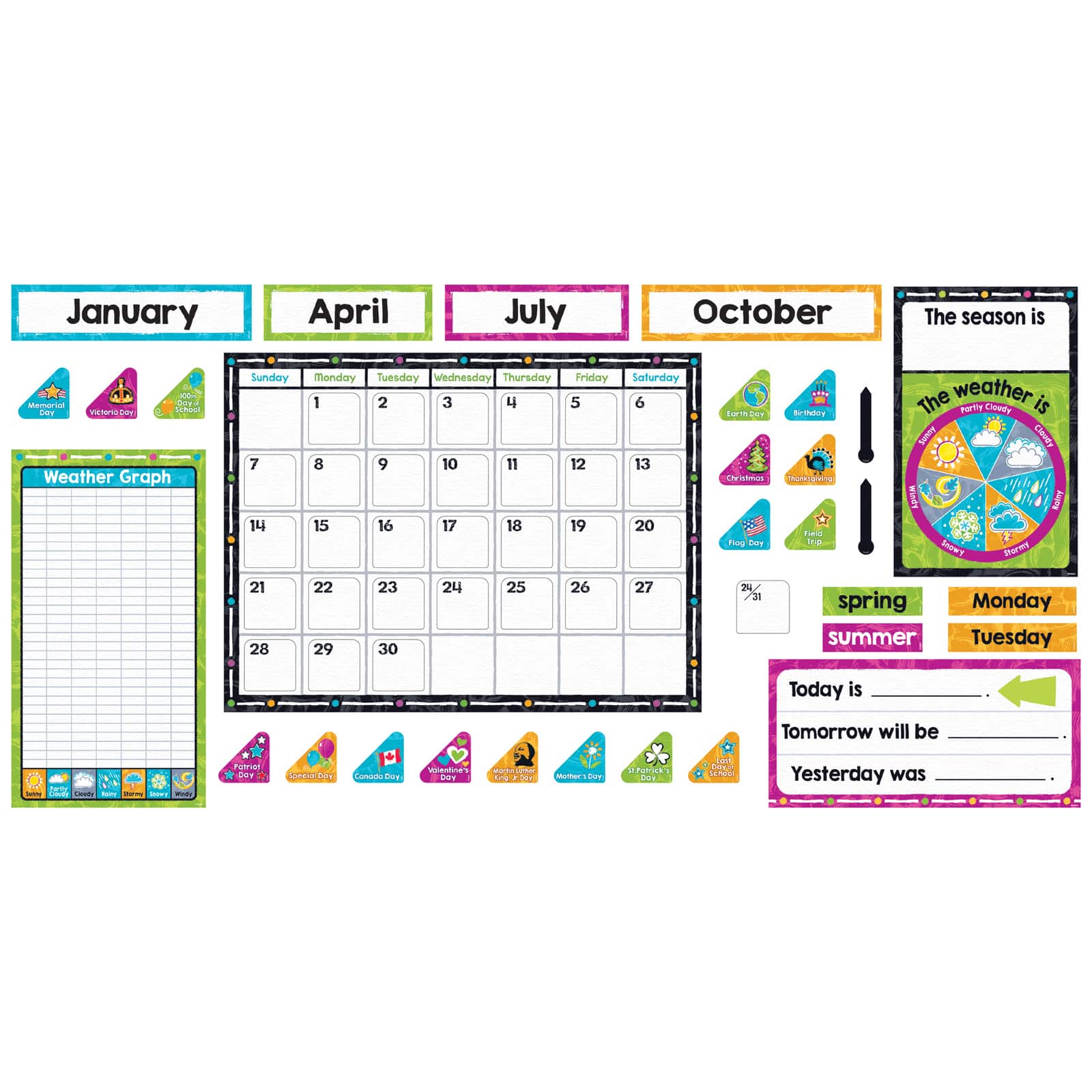 Trend Enterprises&#xAE; Color Harmony Calendar Bulletin Board Set, 106ct. 