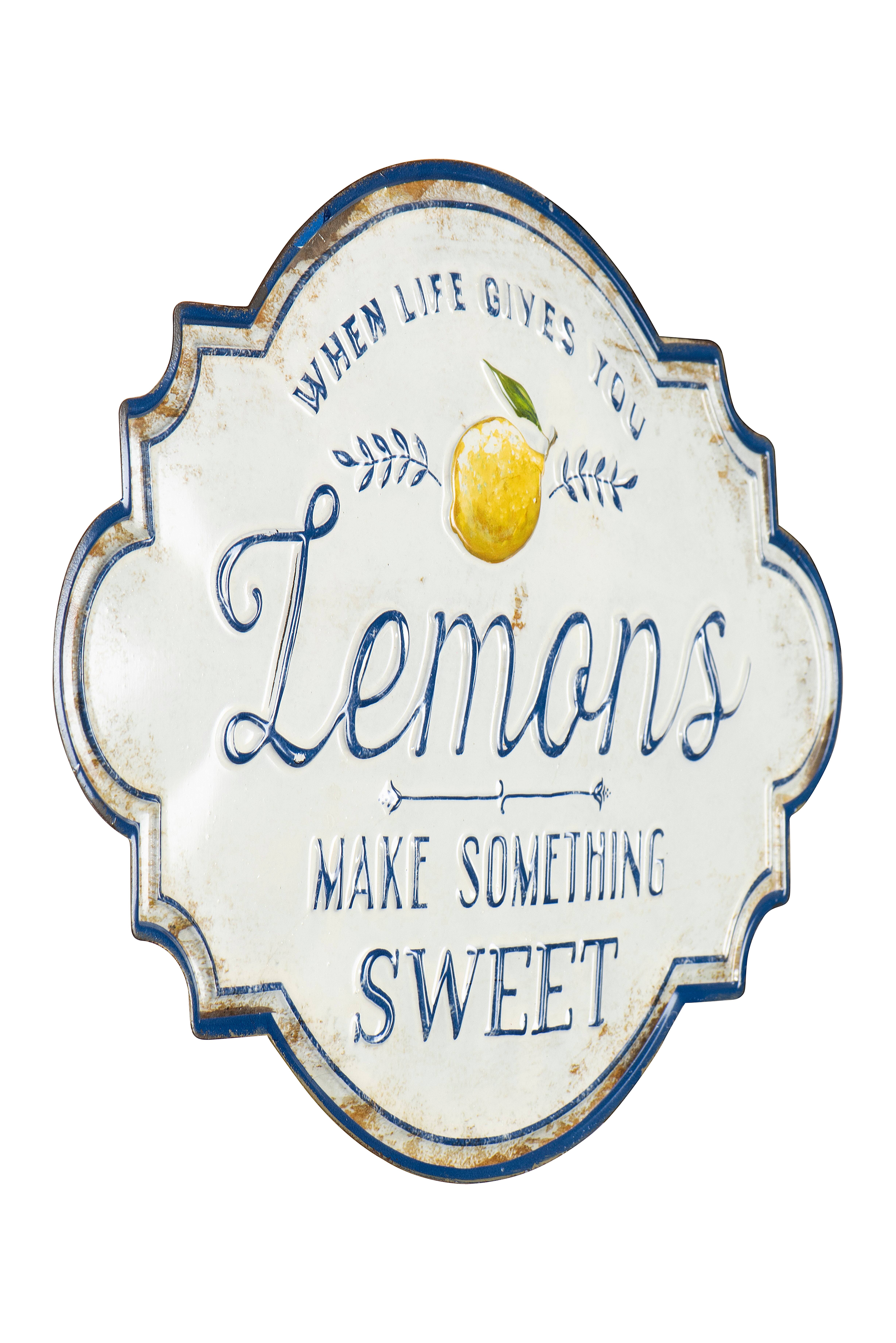 Hello Honey® 15" When Life Gives You Lemons Make Something Sweet Metal Wall Décor