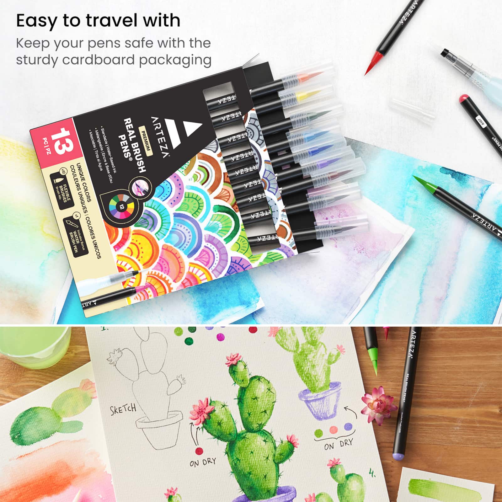 Arteza&#xAE; Unique Colors Real Brush Pens&#xAE; &#x26; Water Brush Pen Set