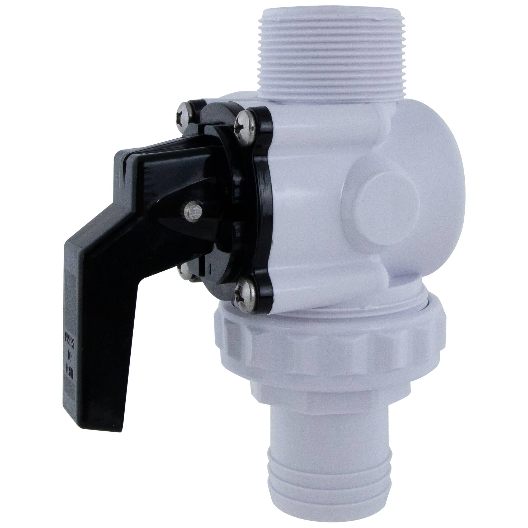 Swim Central 6.25" White HydroTools Swimming Pool & Spa Standard Left Outlet 3-Way Ball Valve