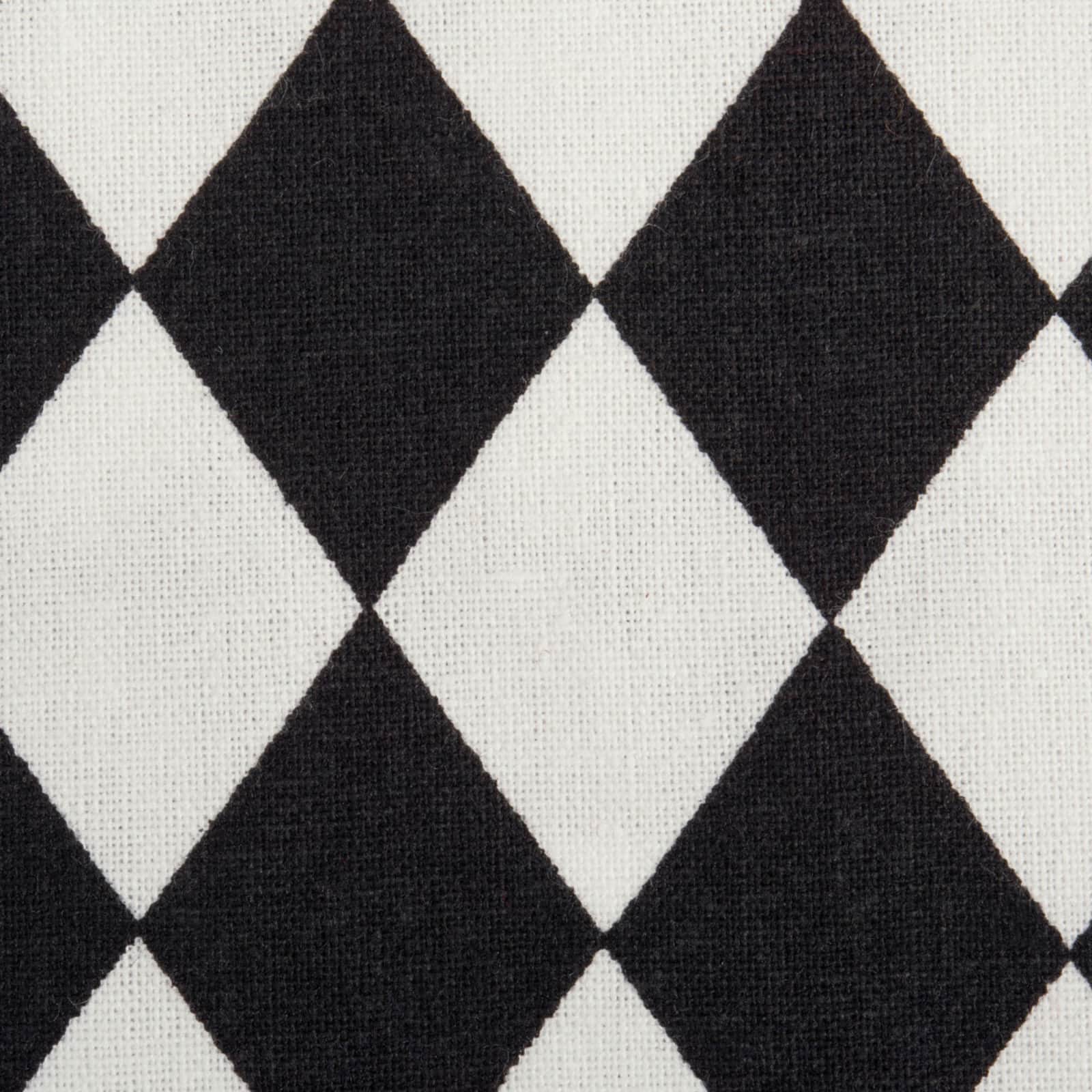 Black and Cream Harlequin Print Table Runner 14&#x22; x 108&#x22;