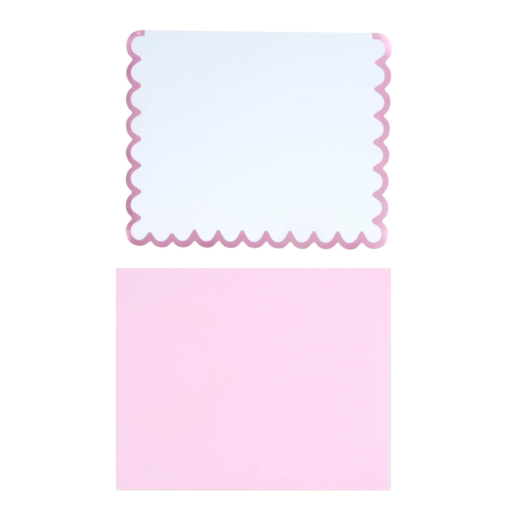 Valentine&#x27;s Day 4.25&#x22; x 5.5&#x22; Pink Foil Scalloped Cards &#x26; Envelopes, 24ct. by Recollections&#x2122;