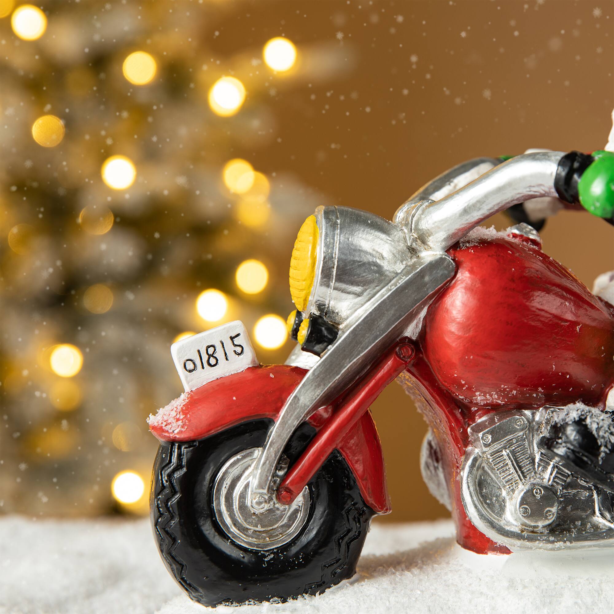 Glitzhome&#xAE; 11.75&#x22; Santa with Motorcycle Table D&#xE9;cor