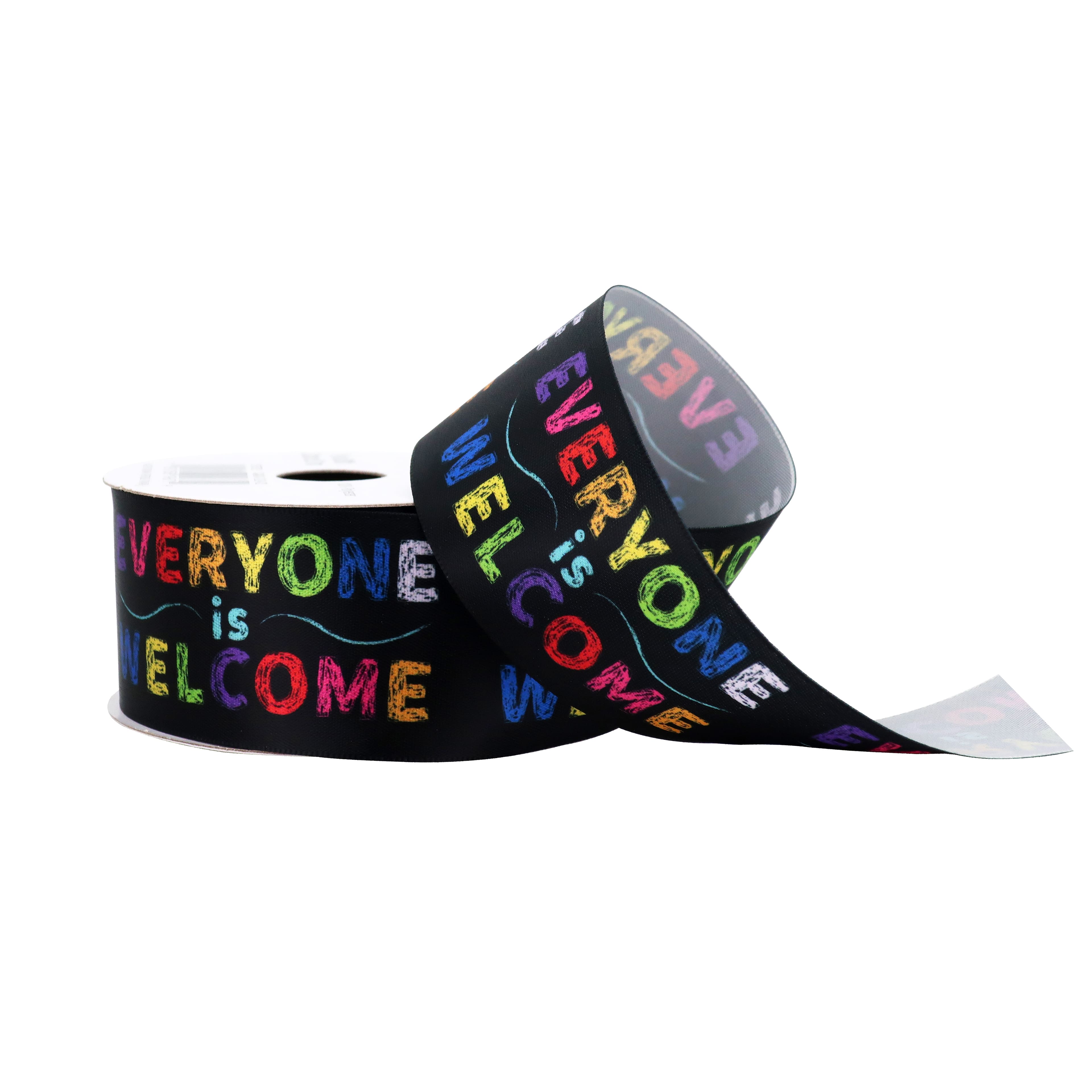 1.5&#x22; x 10yd. Everyone Is Welcome Satin Ribbon by B2C&#x2122;