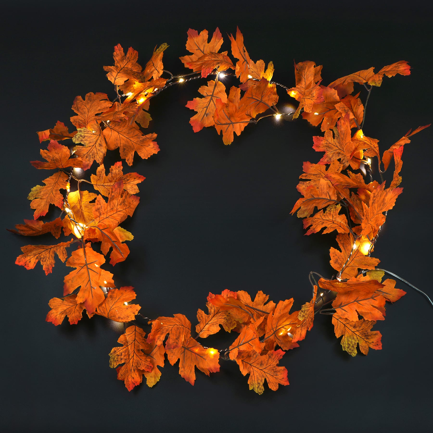 42ct. Warm White LED Brown Leaf Garland String Lights by Ashland&#xAE;