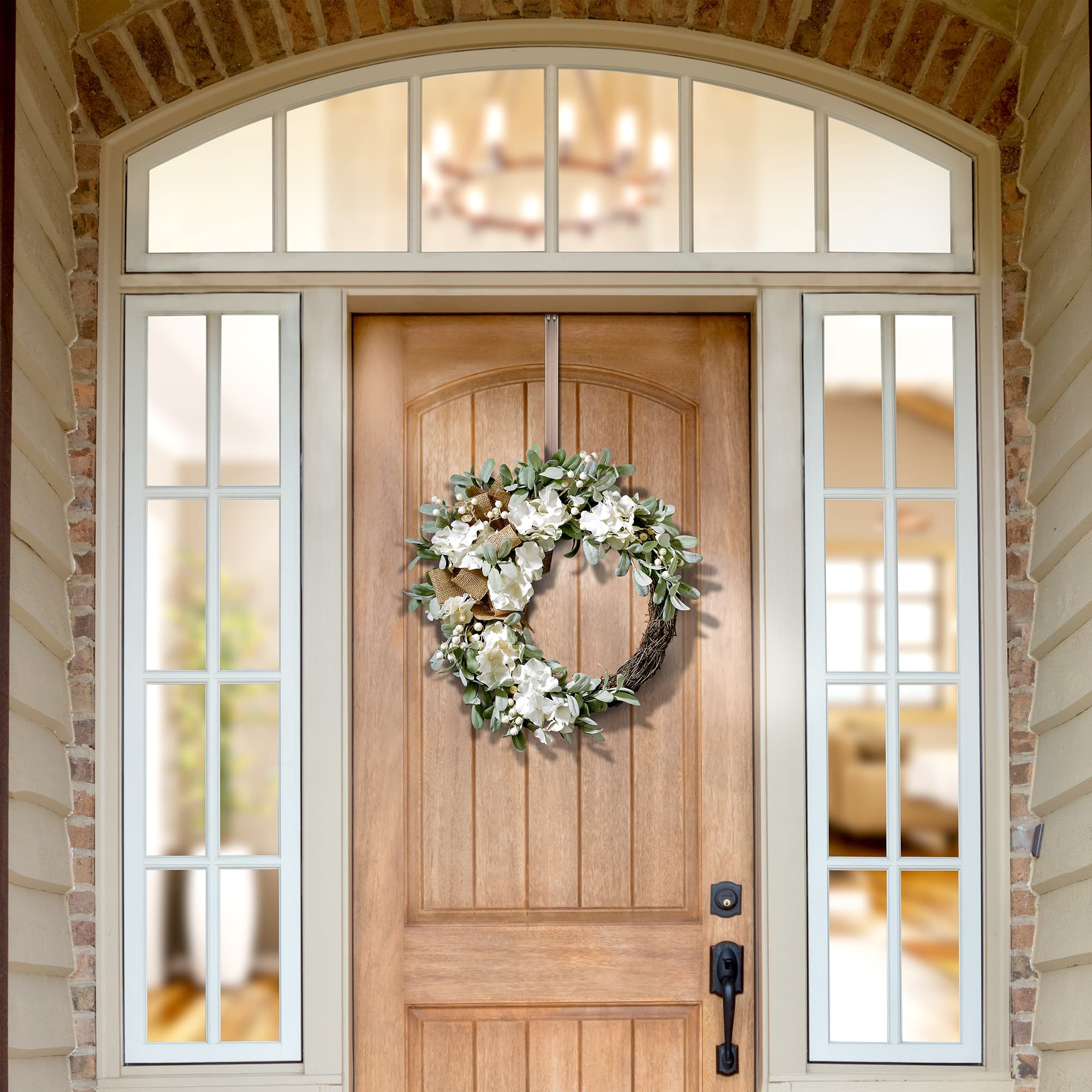 Haute Decor 22&#x22; Cream Crescent Hydrangea Wreath  