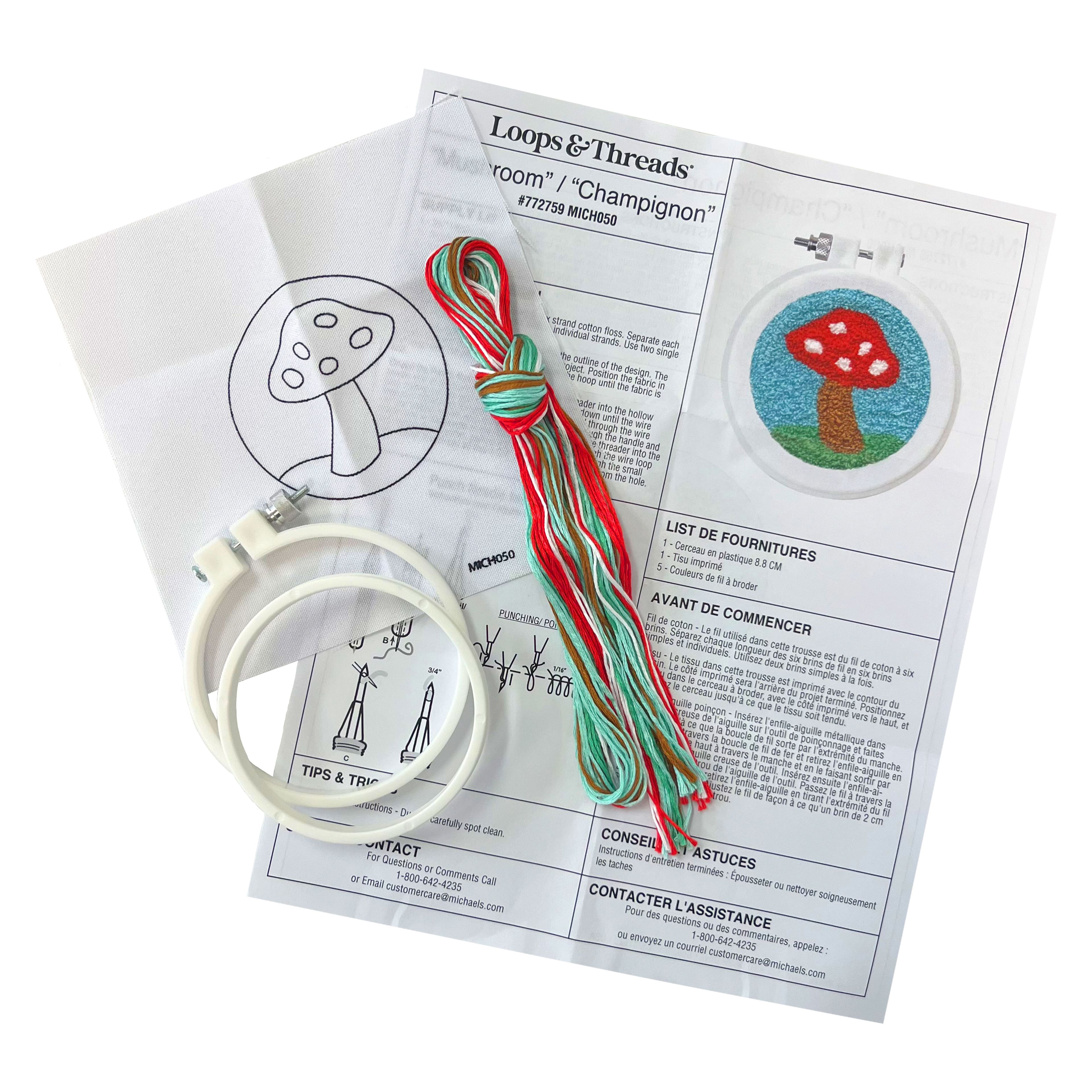 3.5&#x22; Mushroom Punch Needle Kit by Loops &#x26; Threads&#xAE;