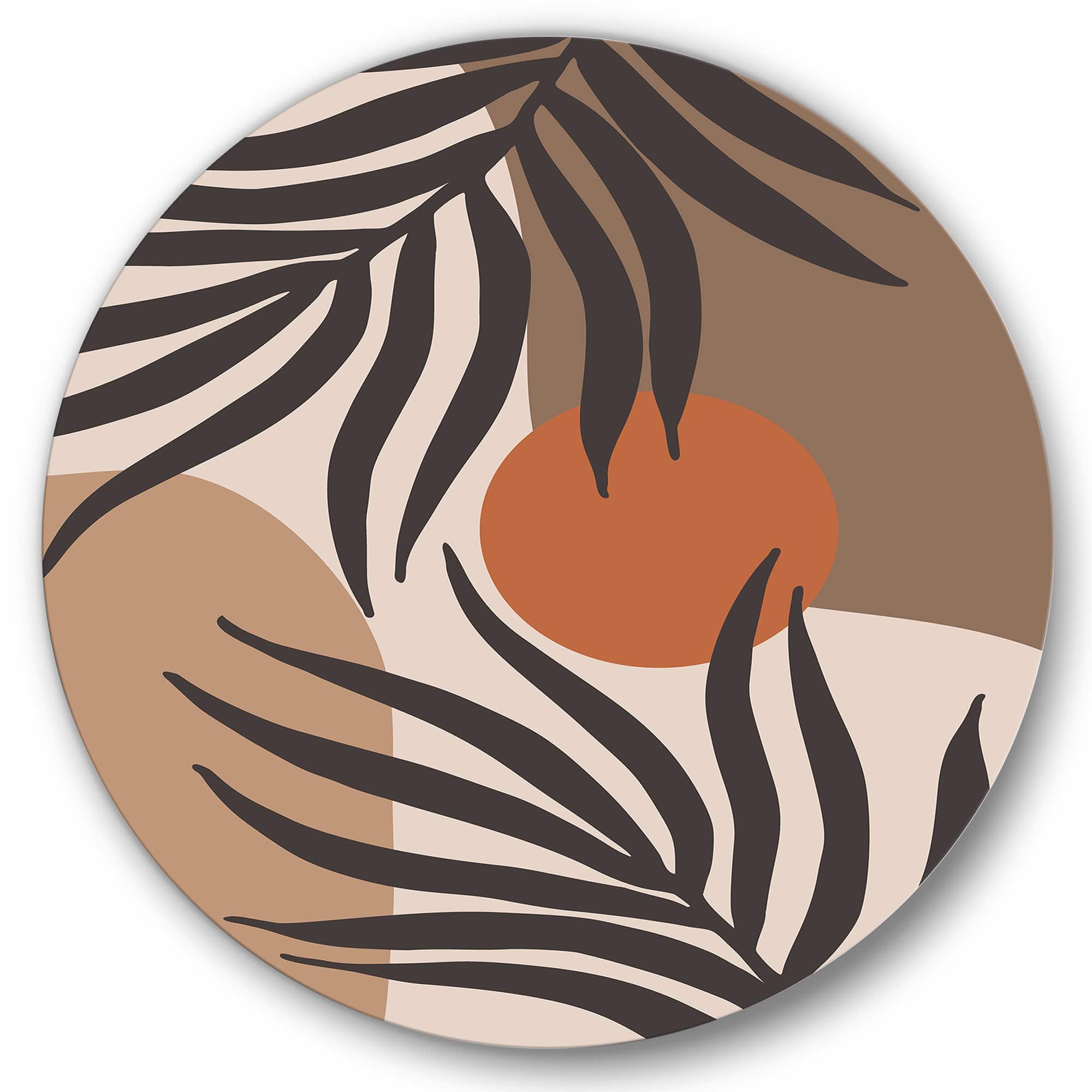 Designart - Moon & Sun Shapes In Retro Terracotta Tones III