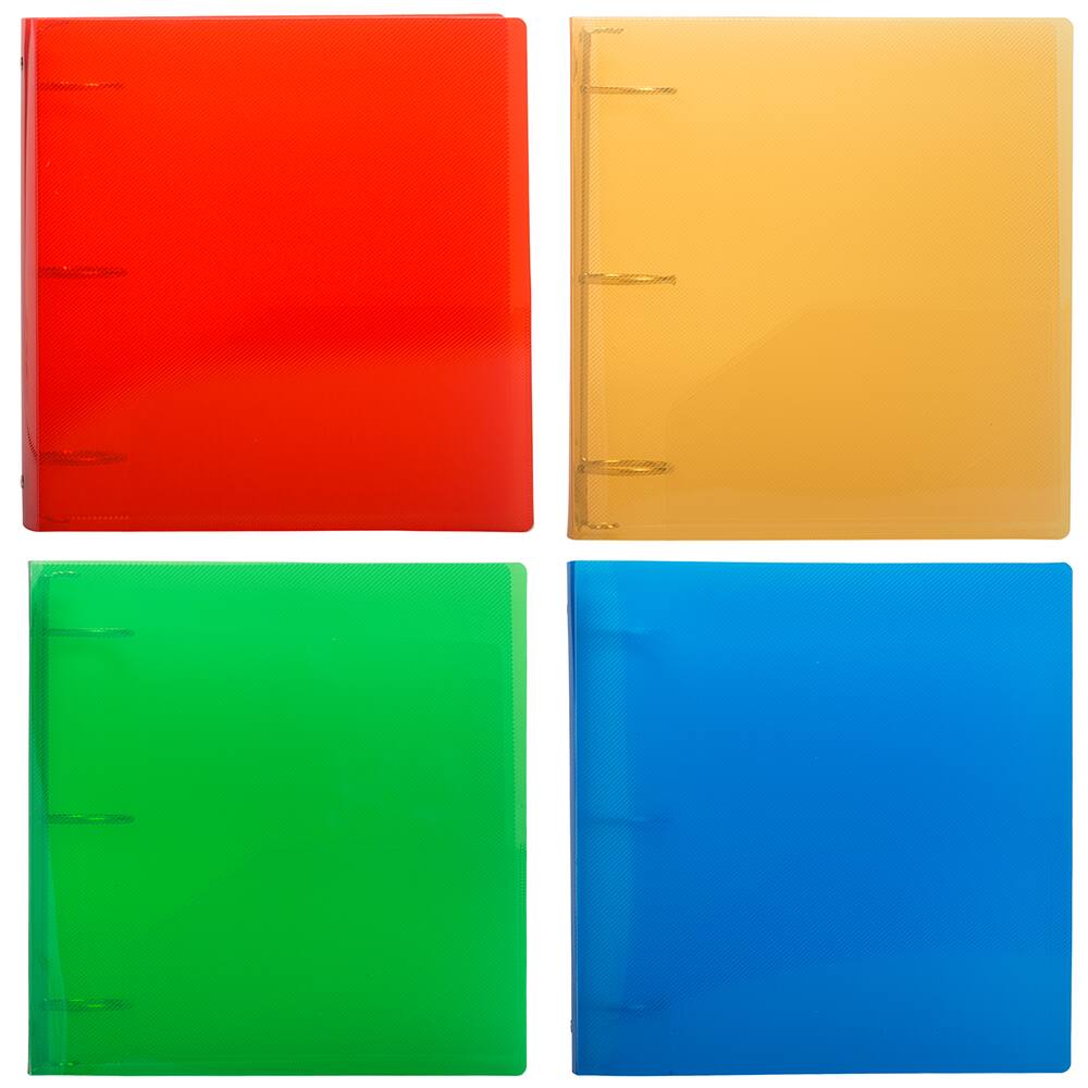 JAM Paper 2&#x22; Glass Twill Plastic 3-Ring Binders, 4ct.