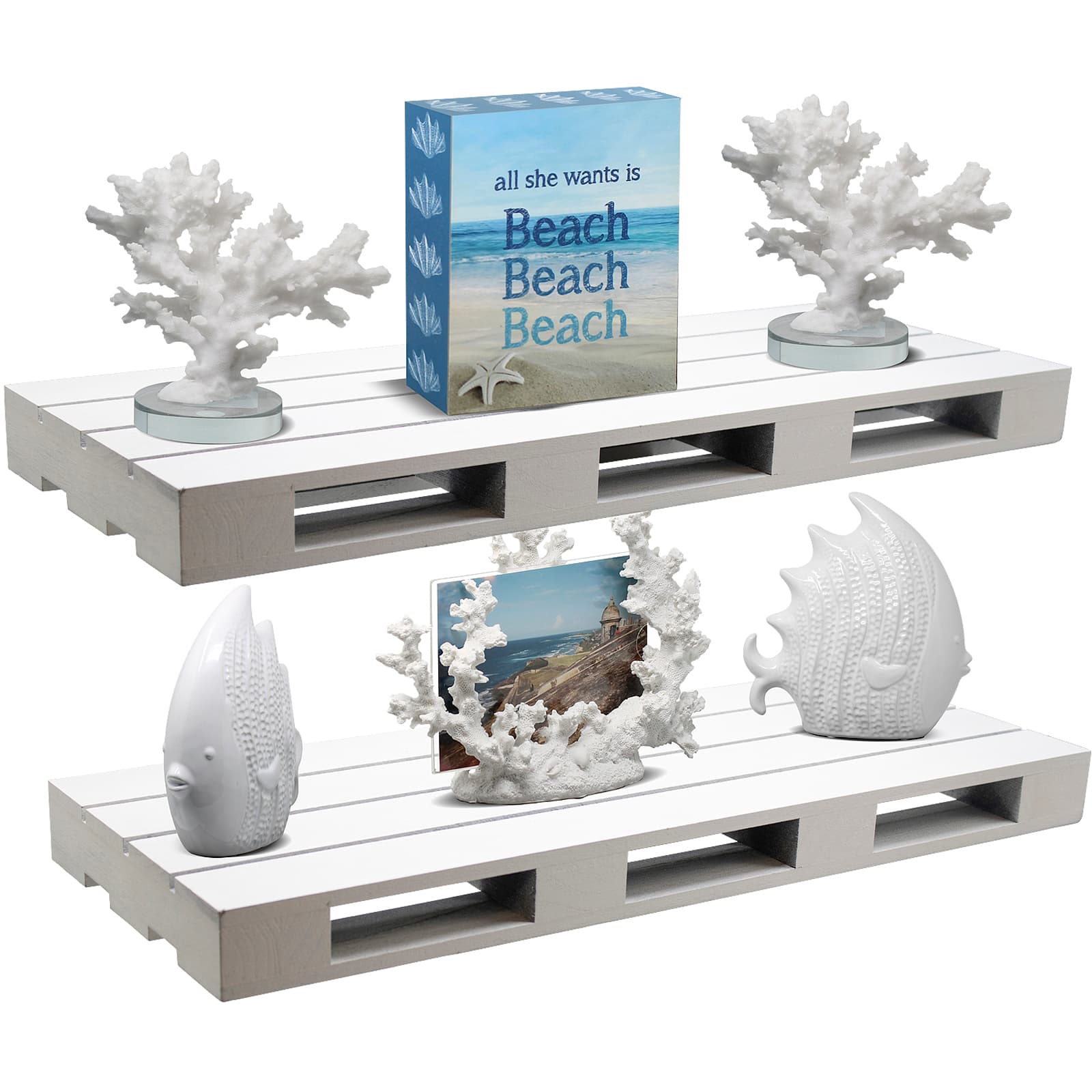Sorbus 17" White Home Décor Floating Shelves, 2ct.