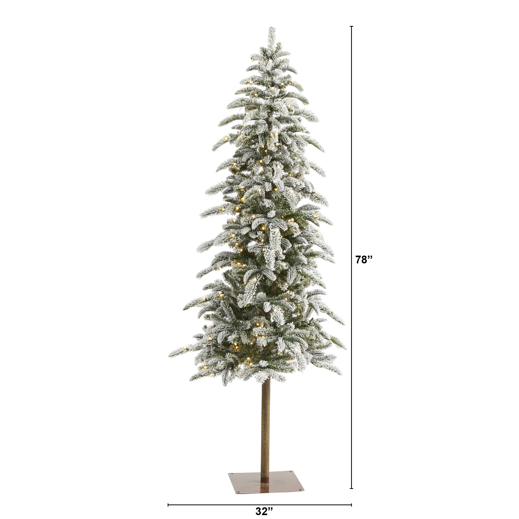 6.5ft. Pre-Lit Washington Alpine Artificial Christmas Tree, White Warm LED Lights