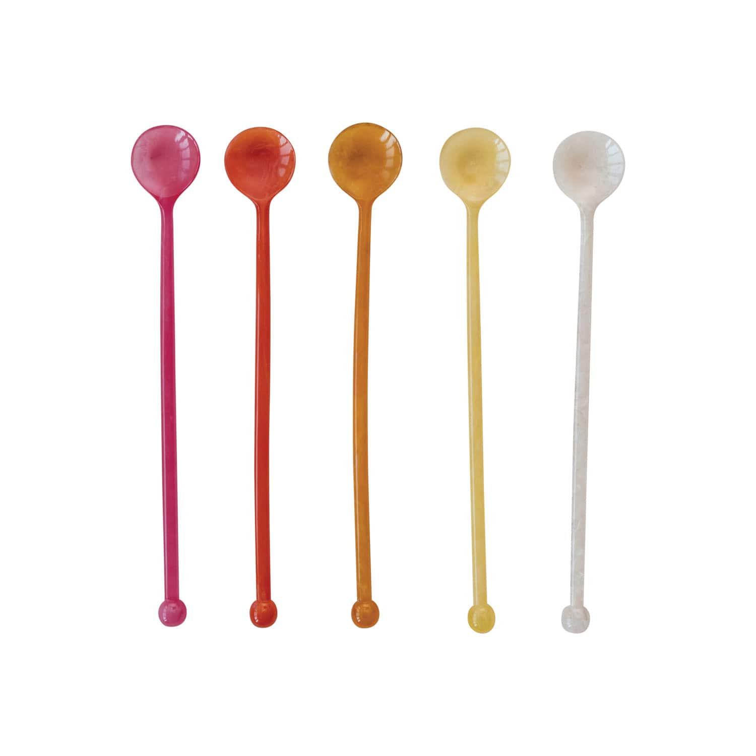 8.25&#x22; Multicolor Cocktail Spoon Set