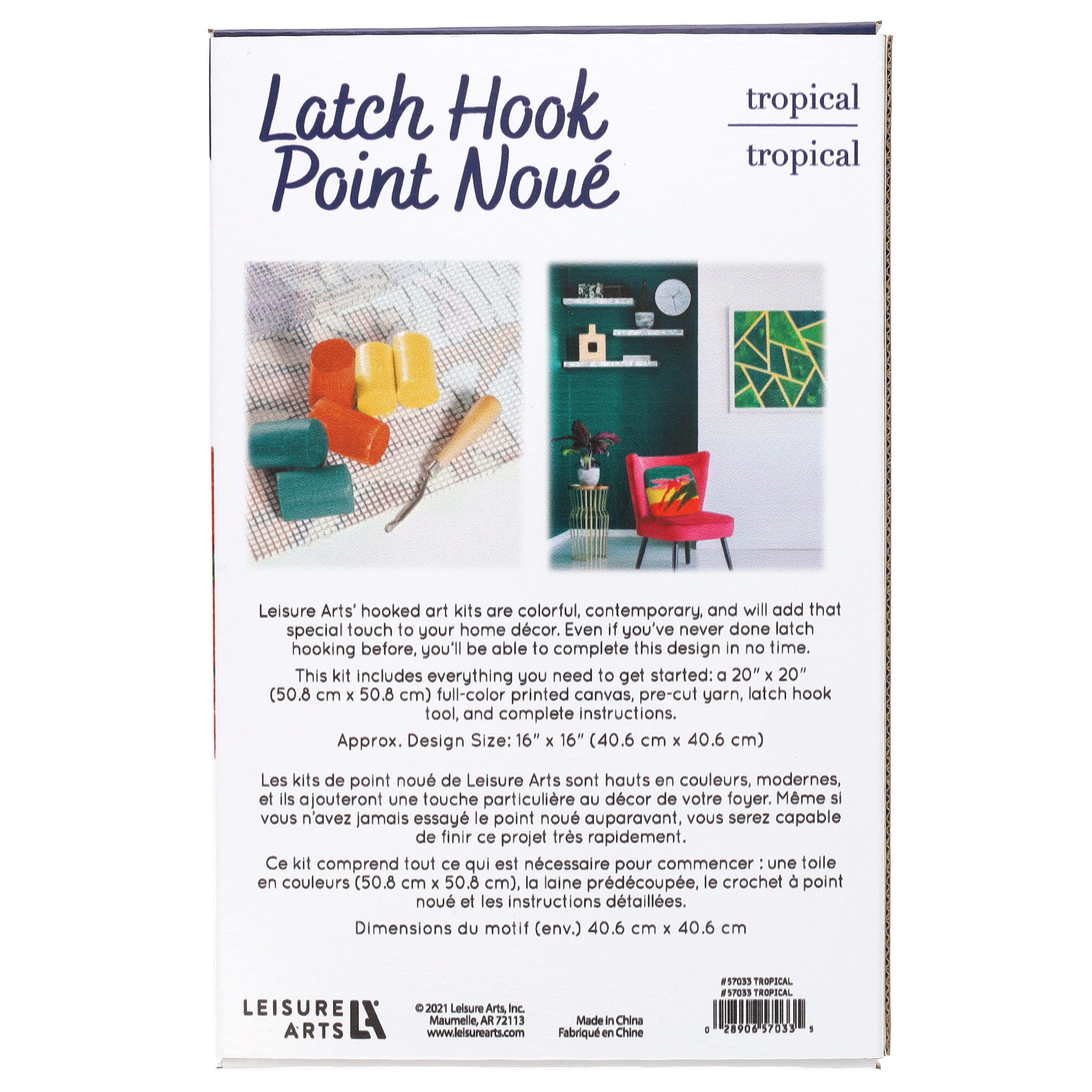 Leisure Arts&#xAE; Tropical Latch Hook Kit
