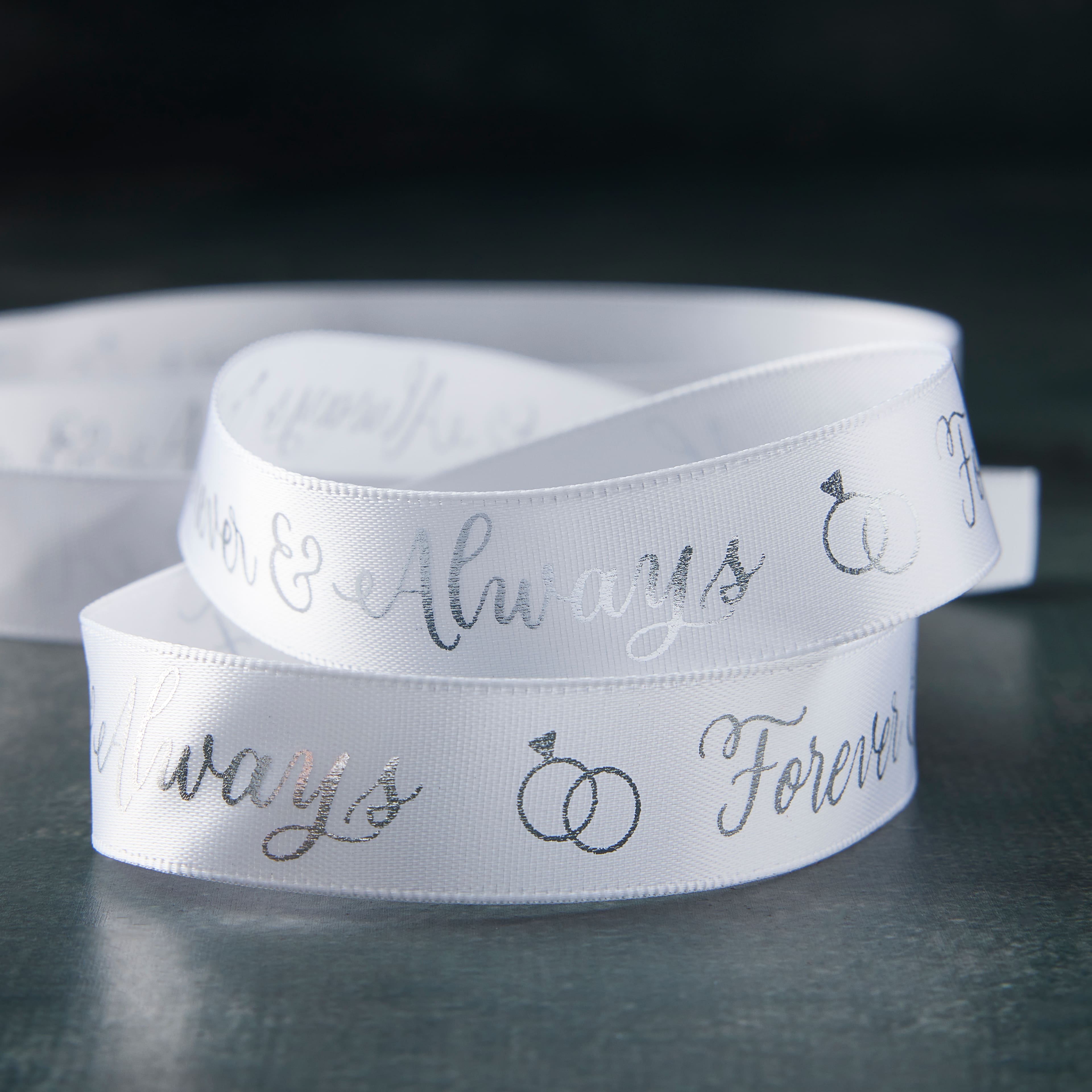 5/8&#x27;&#x27; x 7yd. Satin Foil Forever Ribbon by Celebrate It&#xAE;