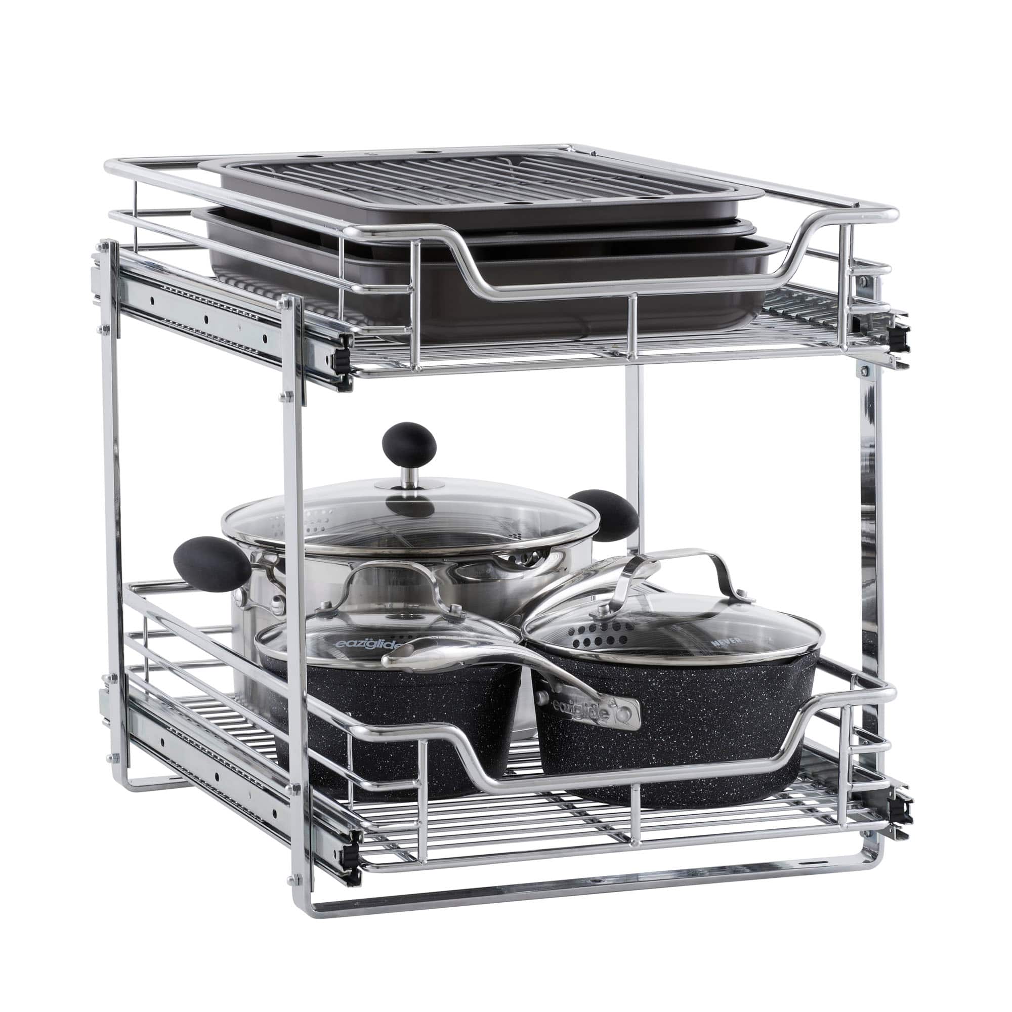 Household Essentials Glidez Chrome 2-Tier Cabinet Organizer