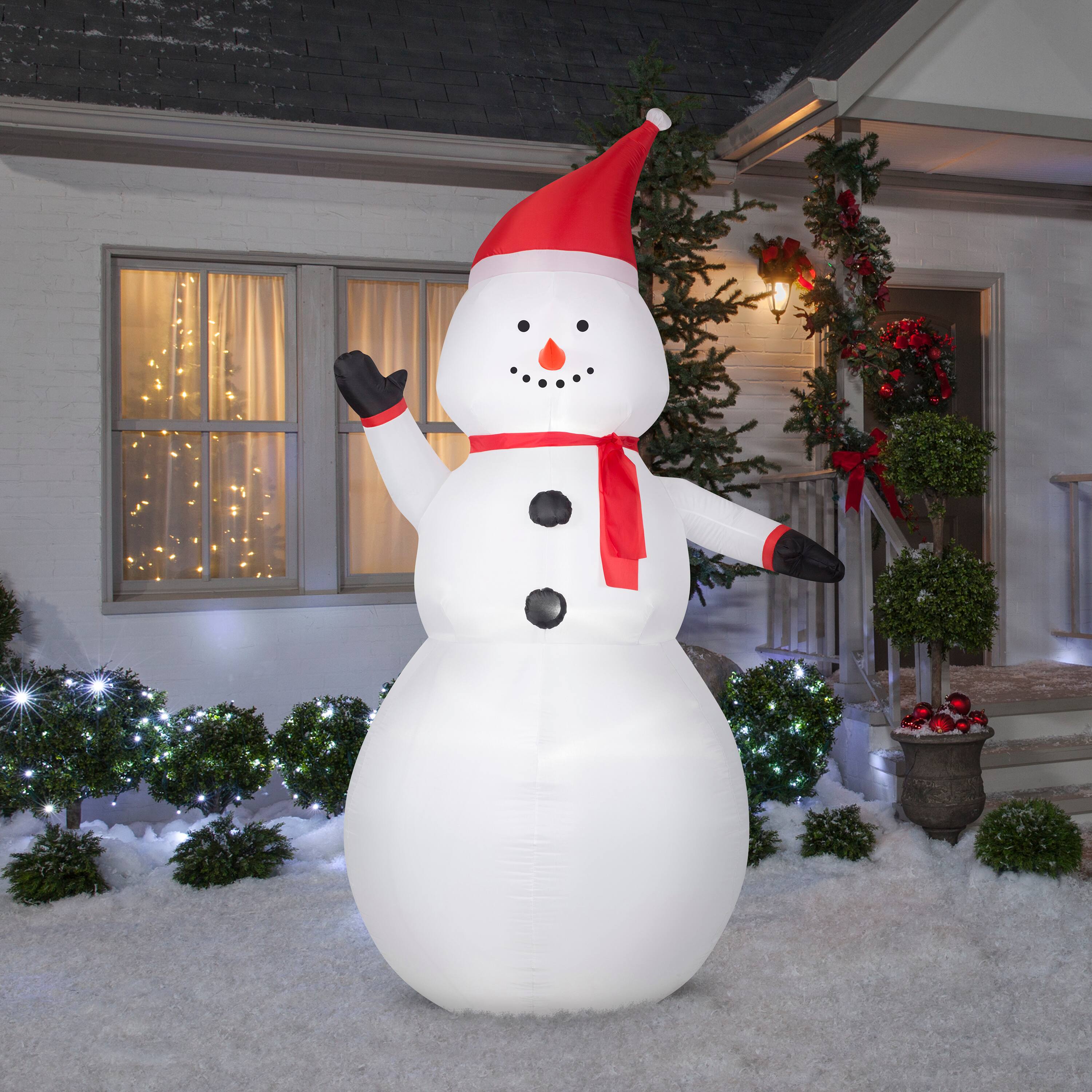 8ft. Airblown® Inflatable Snowman with Santa Hat